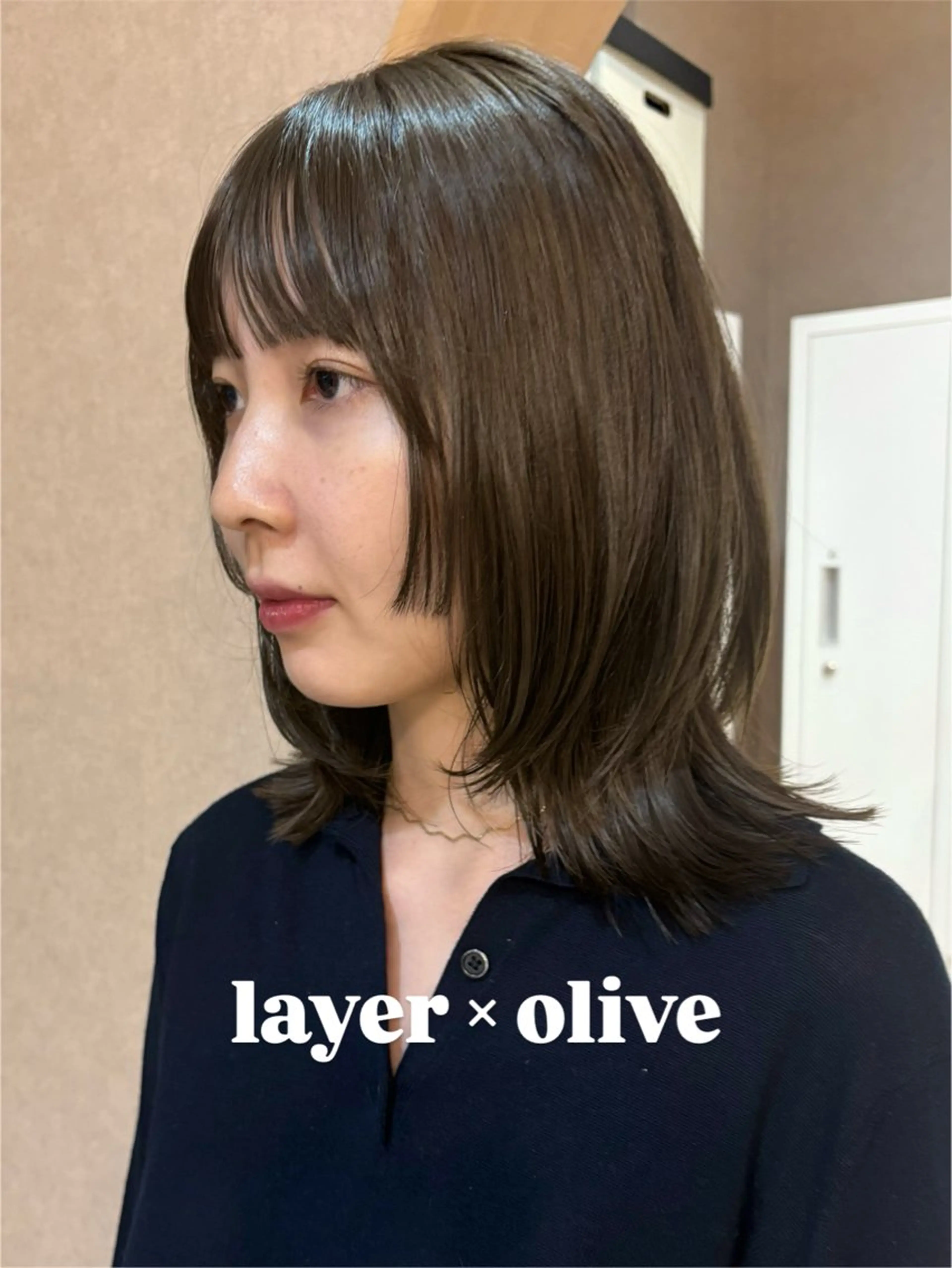 ミディアム カット ヘアカラー トリートメント 似合わせ/透明感 /レイヤー/りほ🤍のヘアスタイル