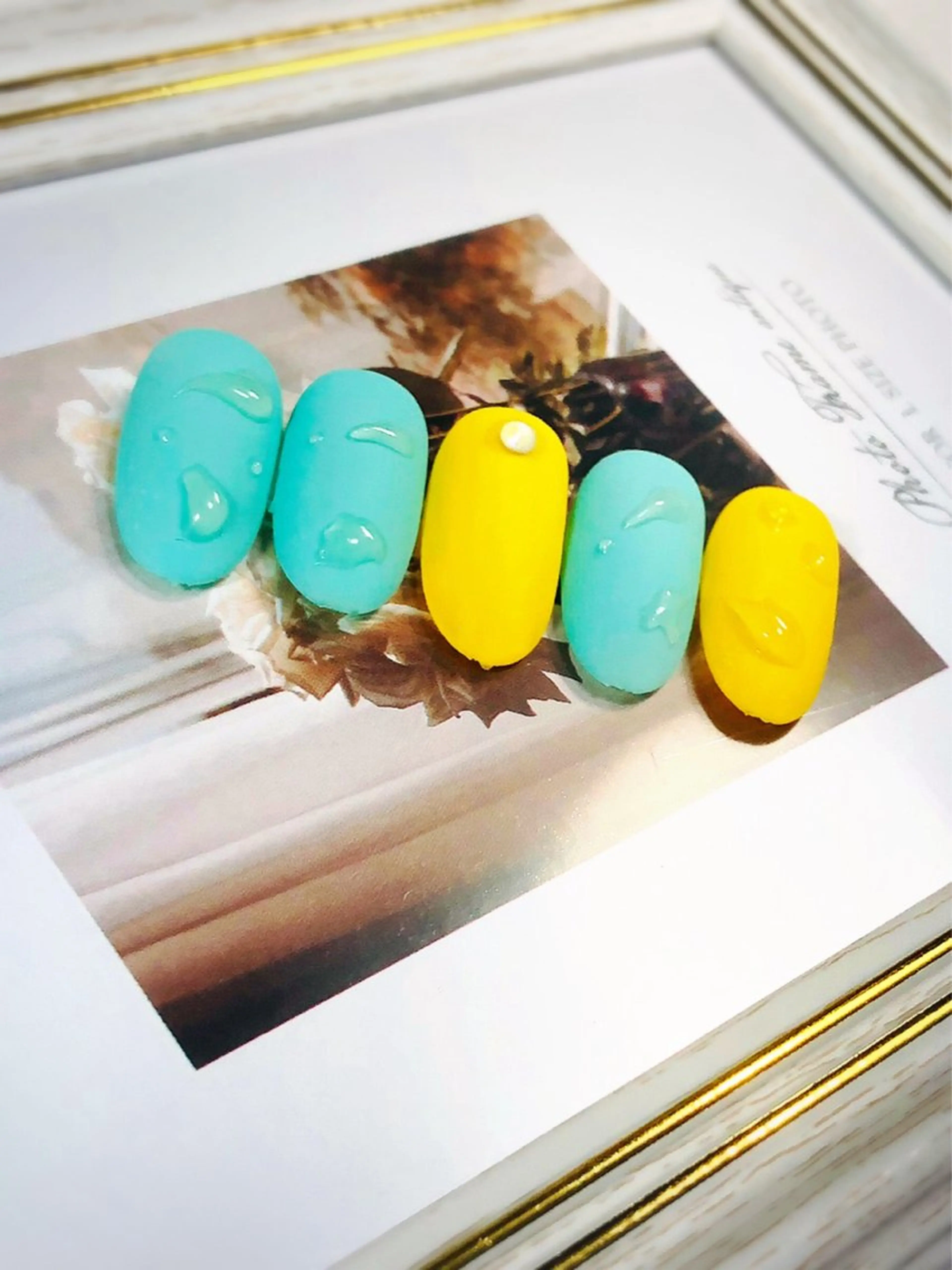 ネイル グリーン 黄色 M&Y nailsalonのネイルデザイン