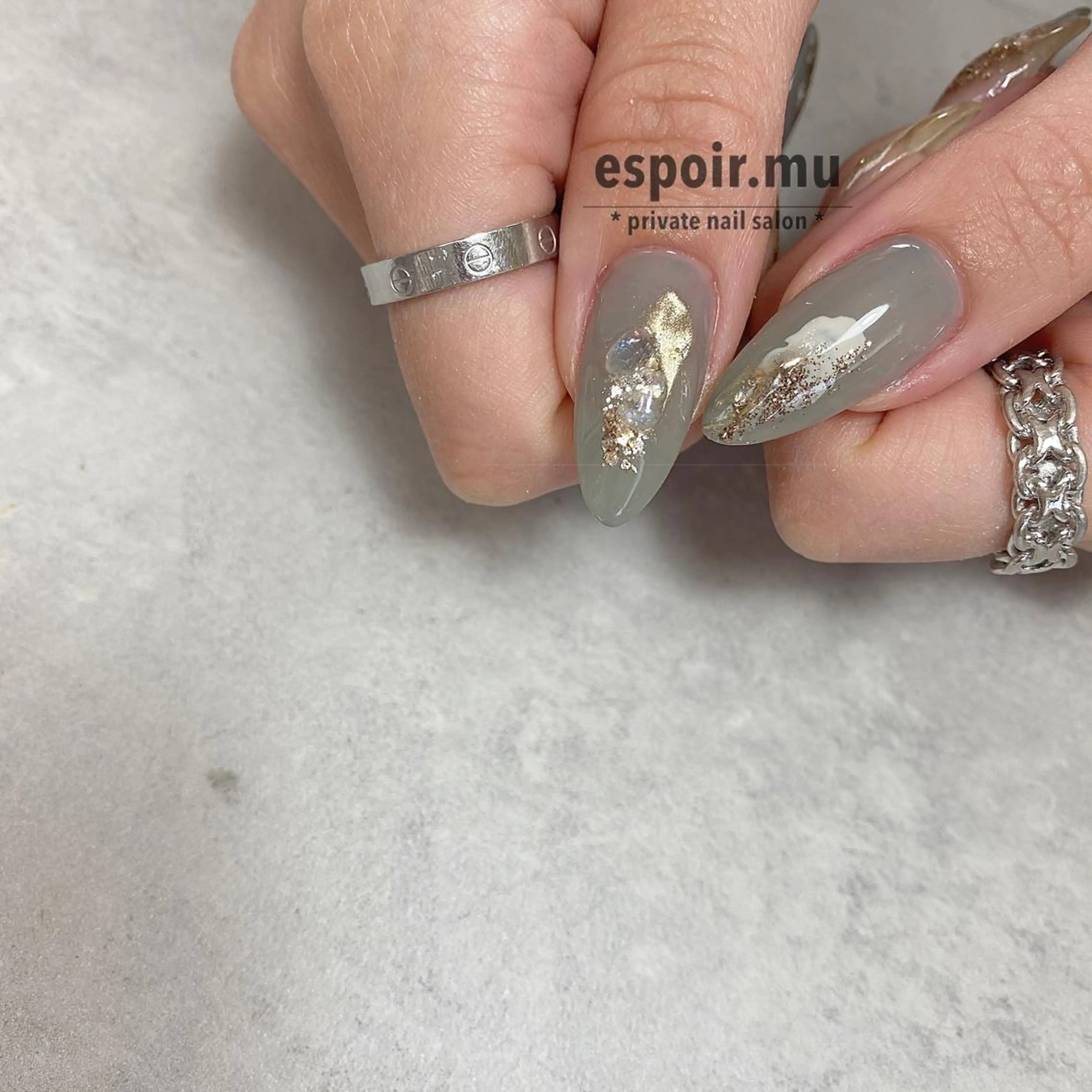 ロング ネイル espoir. muのネイルデザイン