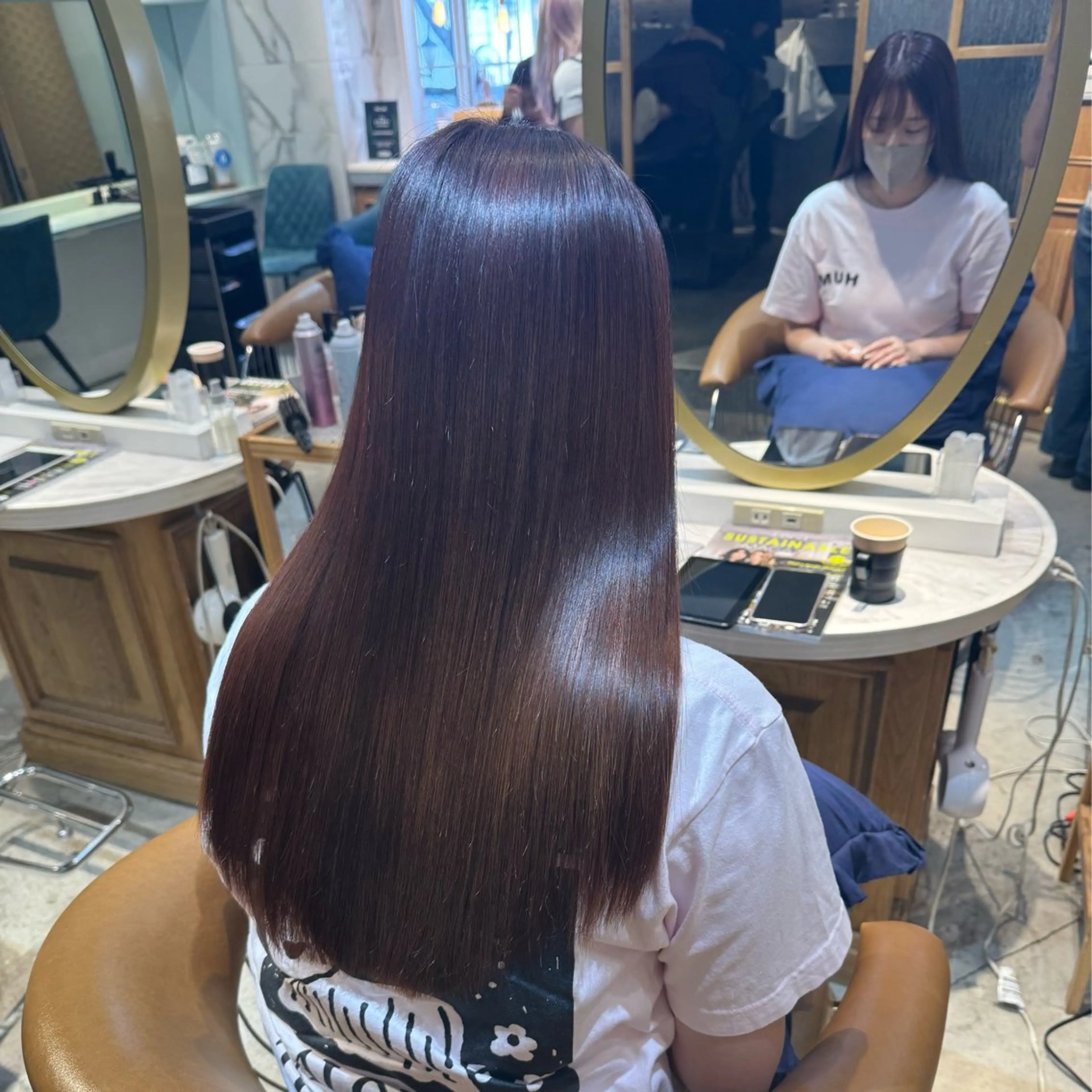 セミロング 髪質改善 縮毛矯正 カット ヘアカラー トリートメント ヘアセット 髪質改善/ボブ /韓国/erikoのヘアスタイル