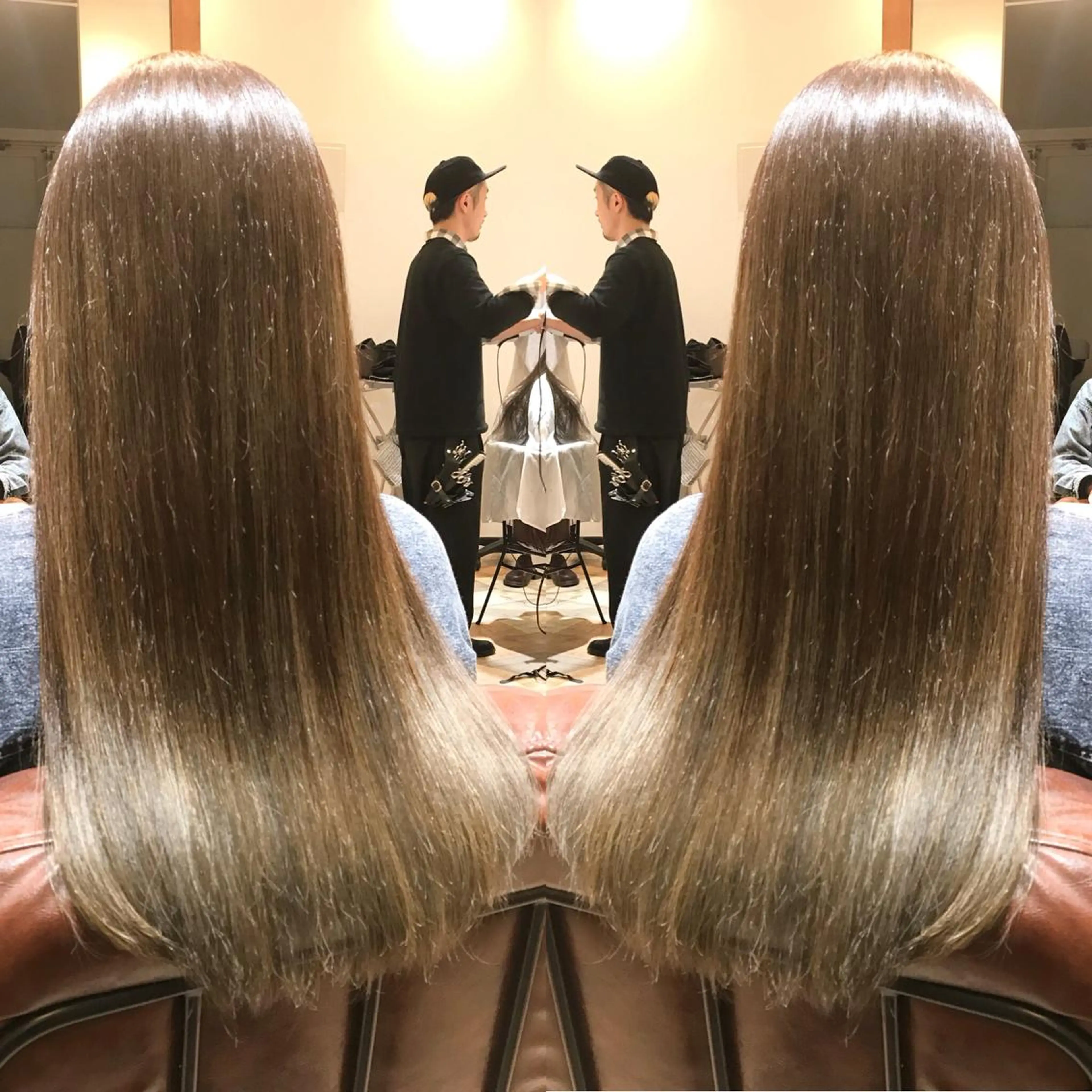 ロング カラー シールエクステ⭐️ オオミタクヤのヘアスタイル