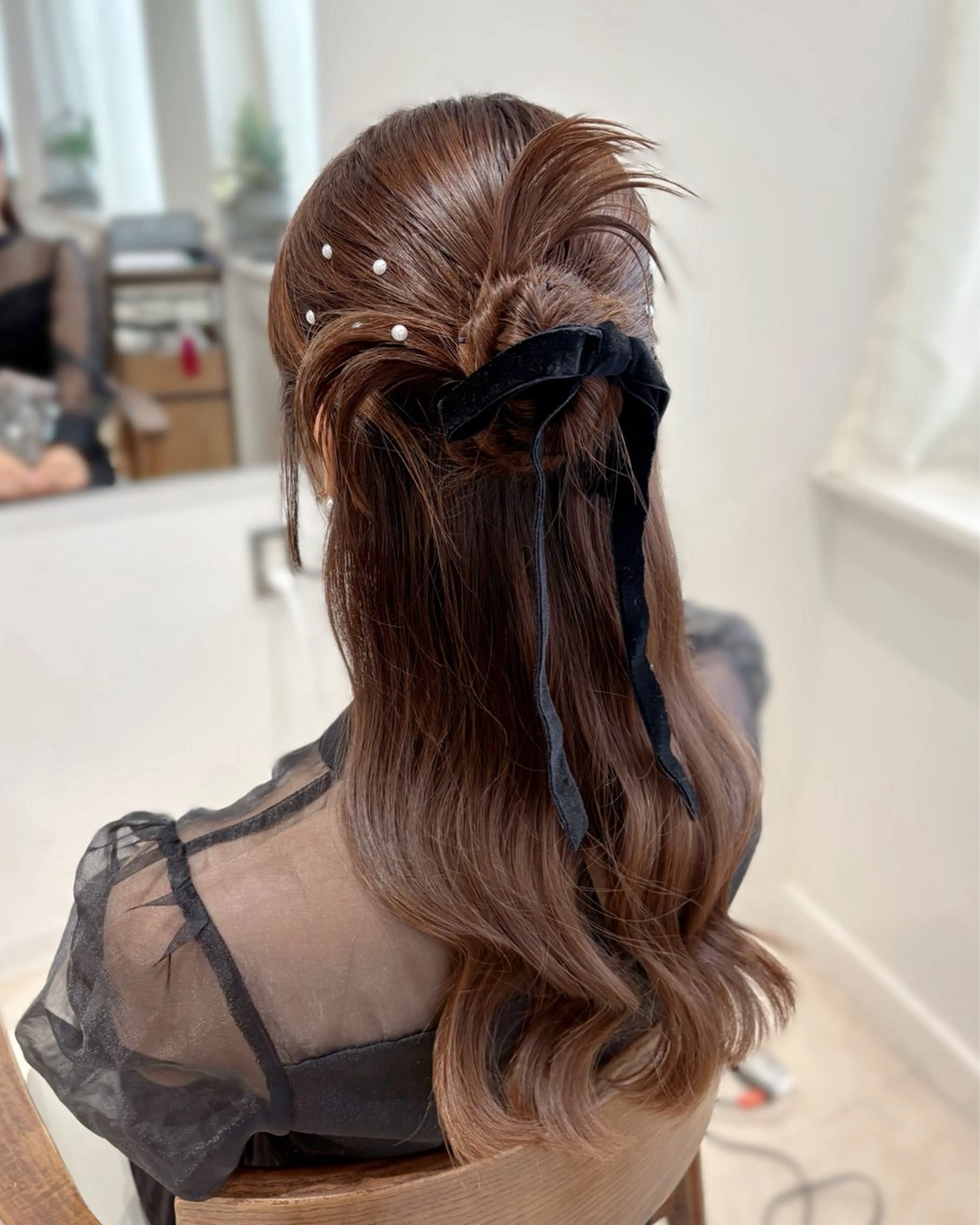 ヘアアレンジ ハーフアップ 大宮/韓国風カラー/ yuzuki🌙のヘアスタイル