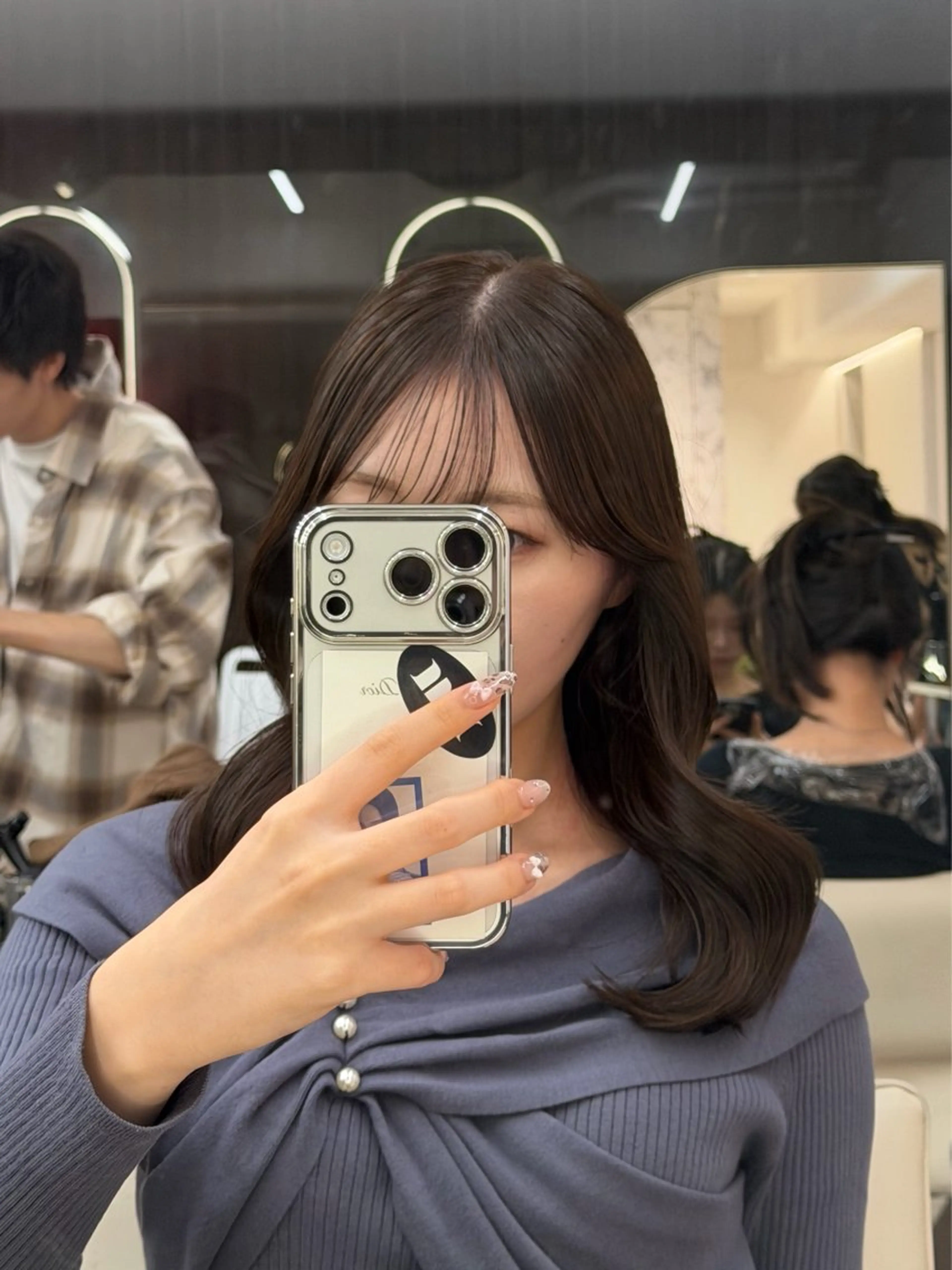 セミロング カット ヘアカラー トリートメント 𝓝𝓪𝓷𝓪 くびれ/韓国風/新宿のヘアスタイル