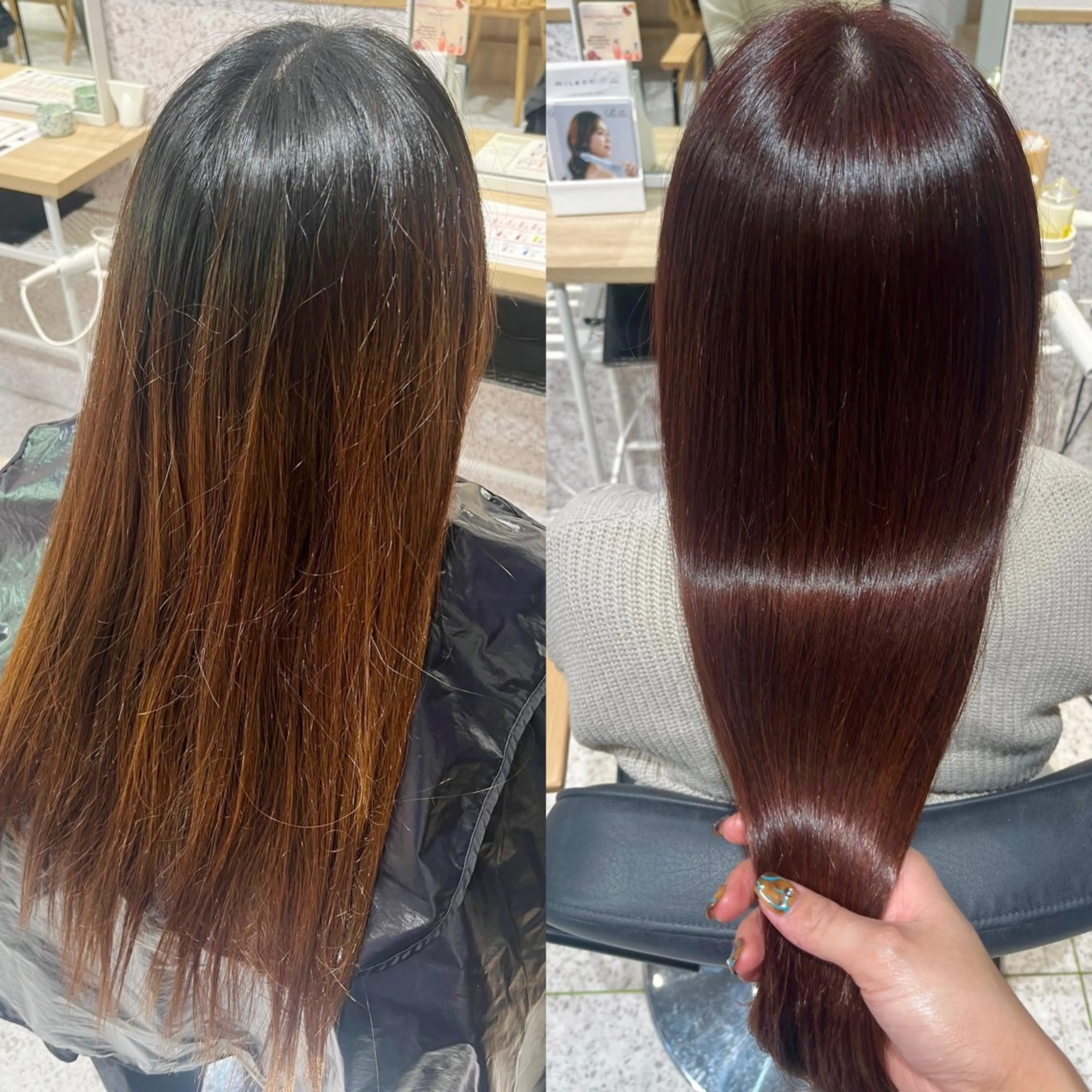 ロング カラー ダブルカラー イヤリングカラー ハイトーンカラー インナーカラー 顔周りカット ヘアカラー トリートメント 髪質改善&艶カラー/ ほんだあみ (♡)のヘアスタイル
