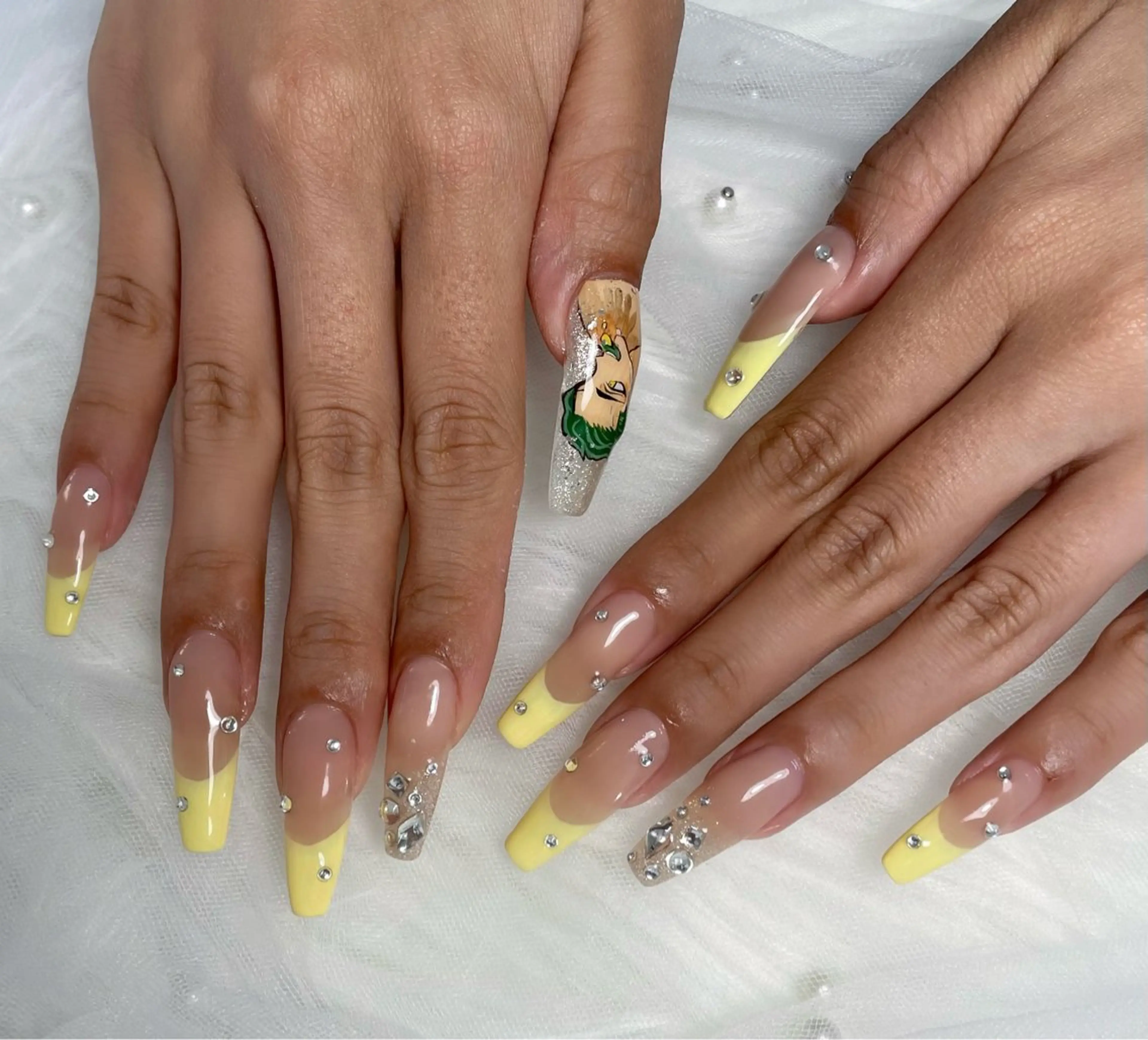 ネイル アートネイル 持ち込み あゆ🎀/ワンホンネ イル/痛ネイルのネイルデザイン