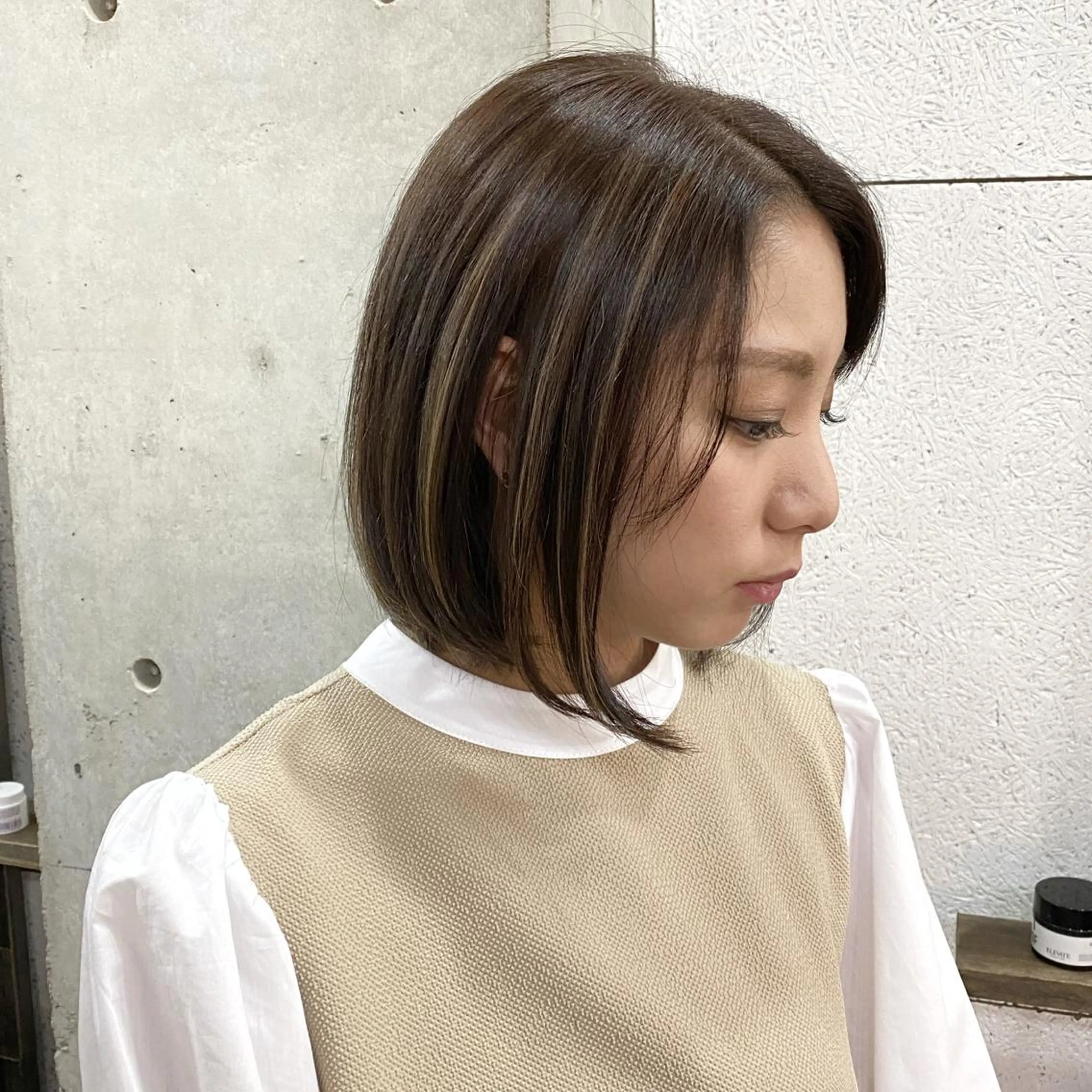 ショート ネイル マツエク・マツパ ボブ ハイライト カット ヘアカラー トリートメント 中山 天地のヘアスタイル