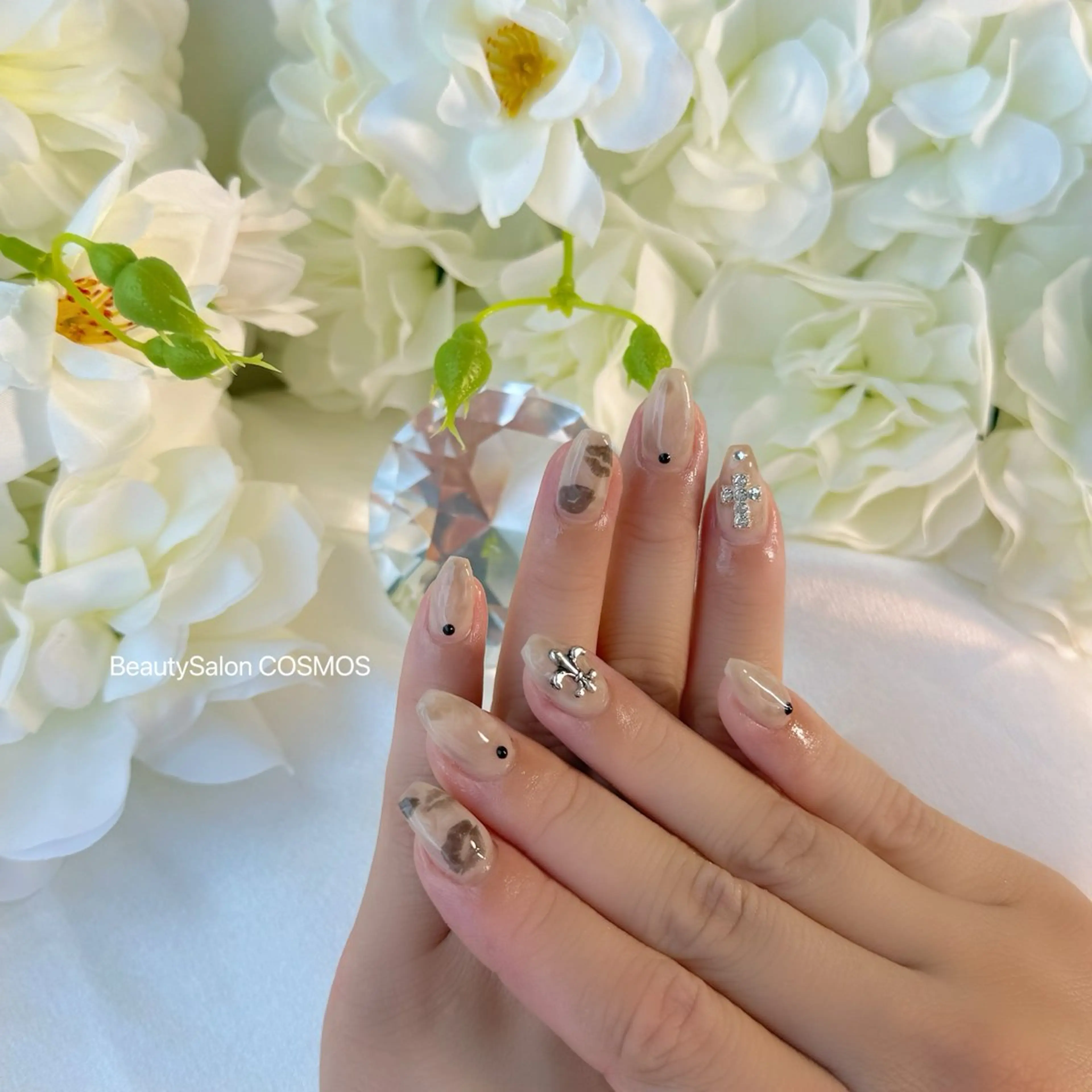 ネイル 大理石ネイル(マーブル) ハンドネイル COSMOS なののネイルデザイン