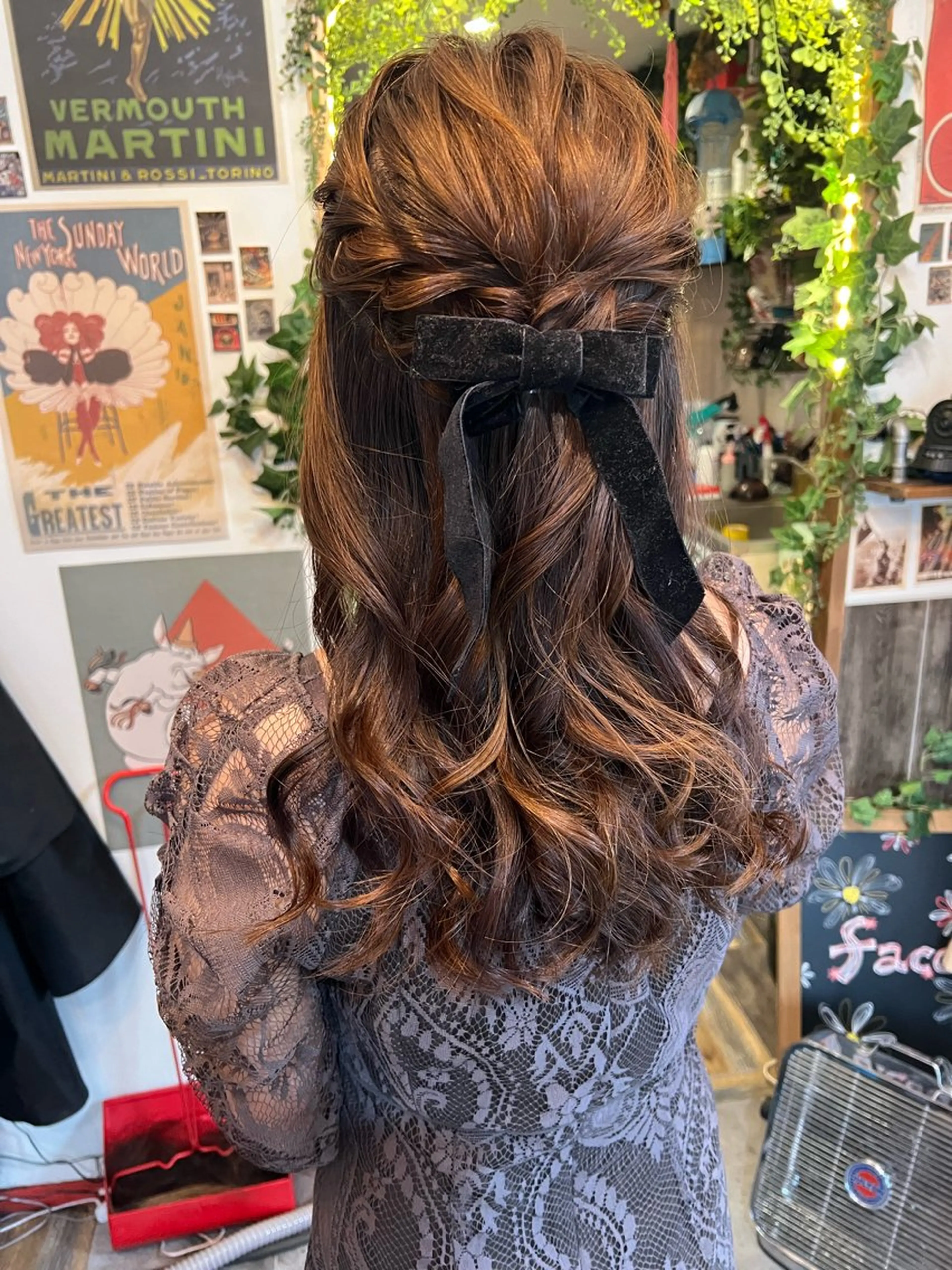 セミロング ヘアアレンジ ハーフアップ ヘアセット カラーパティシエ facce🌼ikoのヘアスタイル