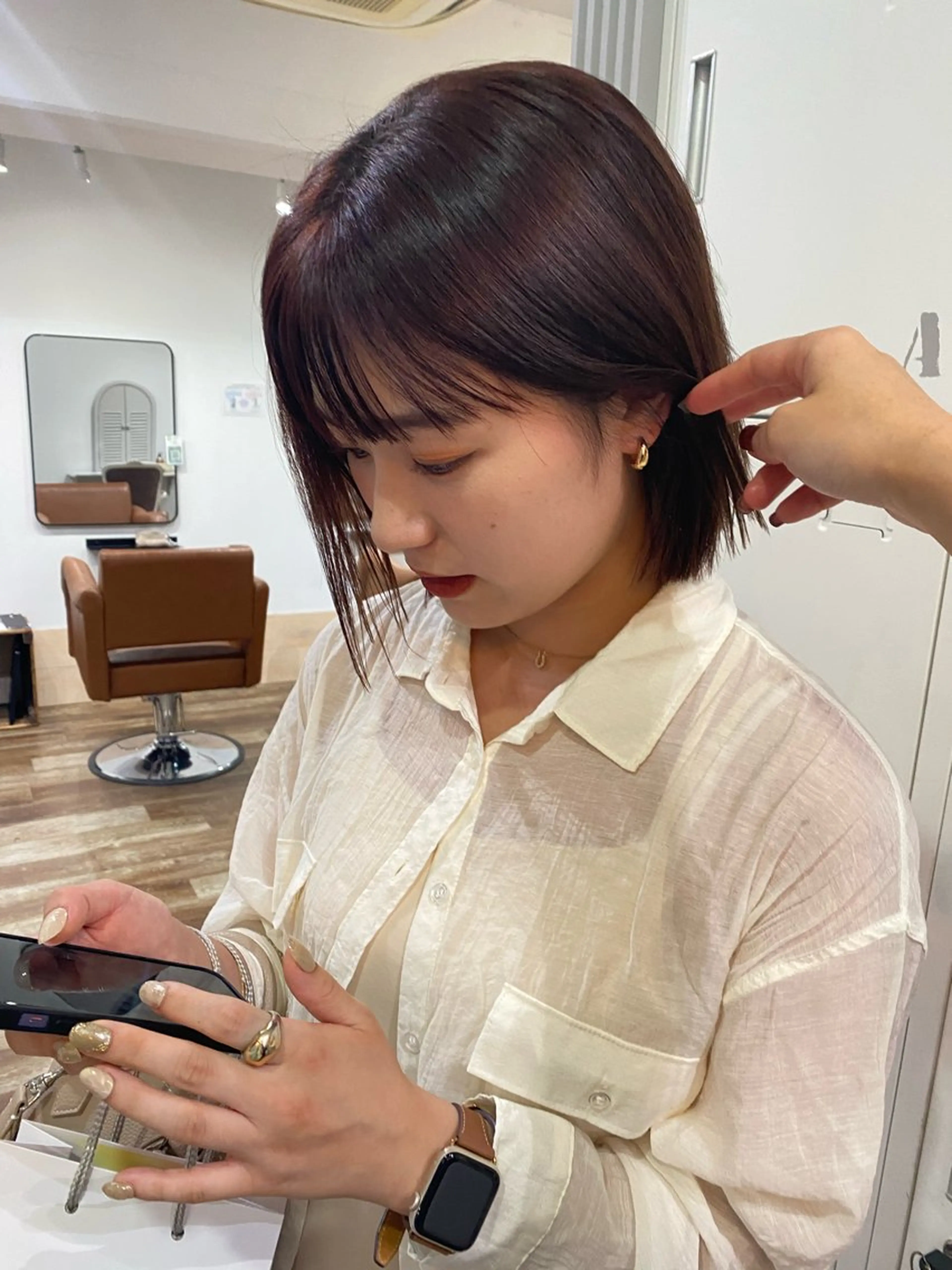 ミディアム カラー カット ヘアカラー HONDA KANONのヘアスタイル