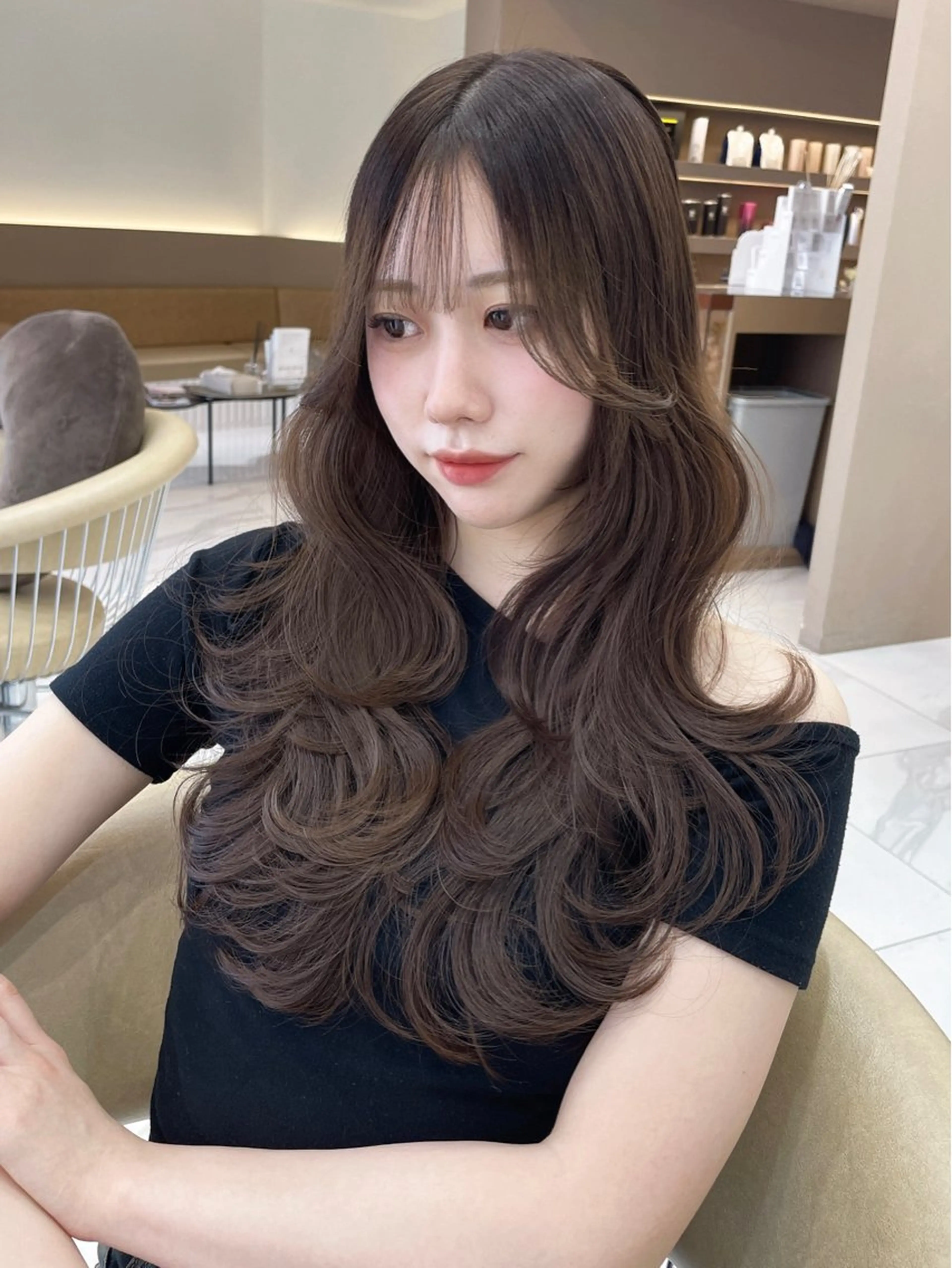 ロング カット ヘアカラー トリートメント 韓国ヘア/縮毛矯正/ 透明感カラー松沢州途のヘアスタイル