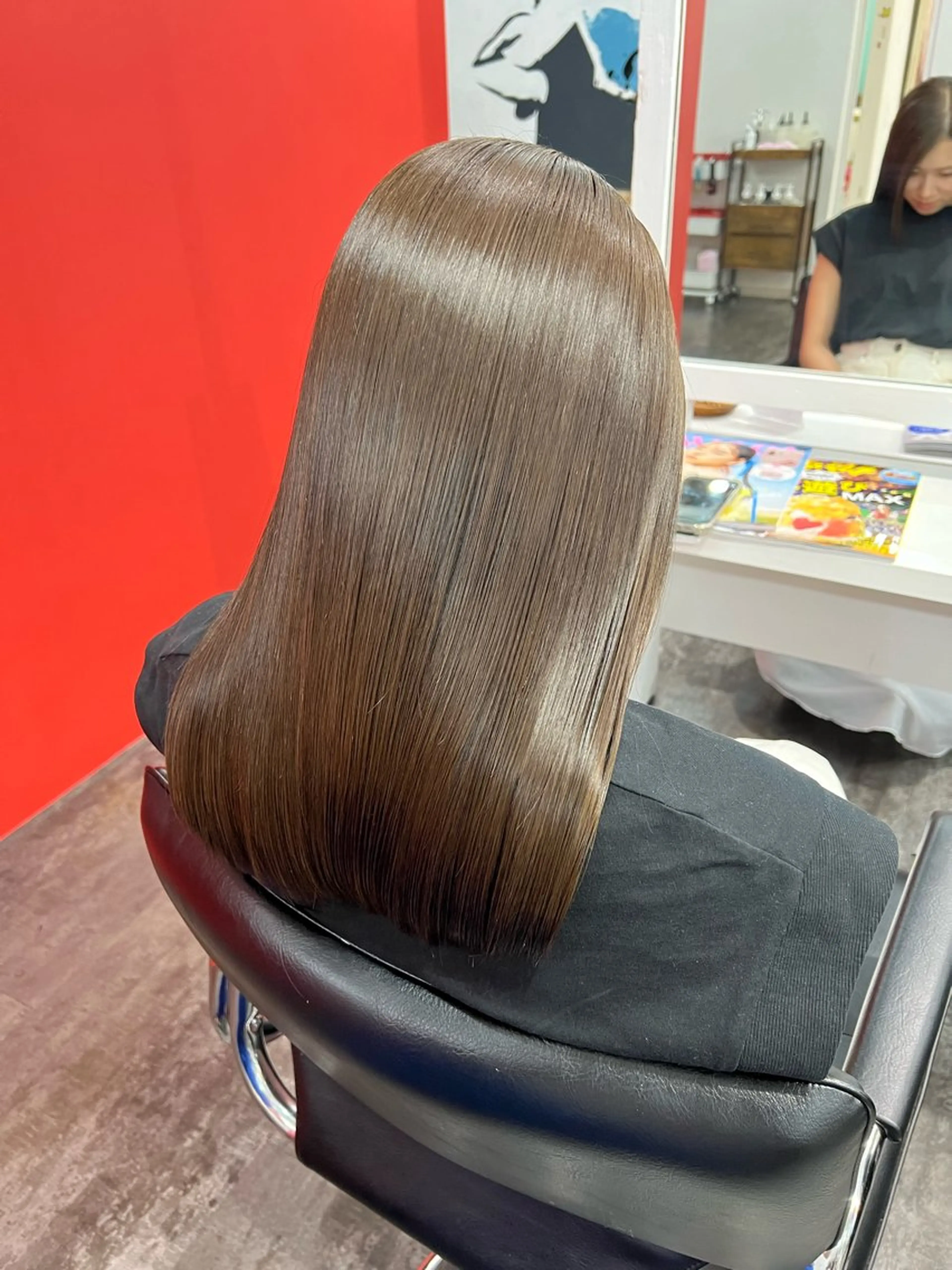 cut+髪質改善straight+colorの写真