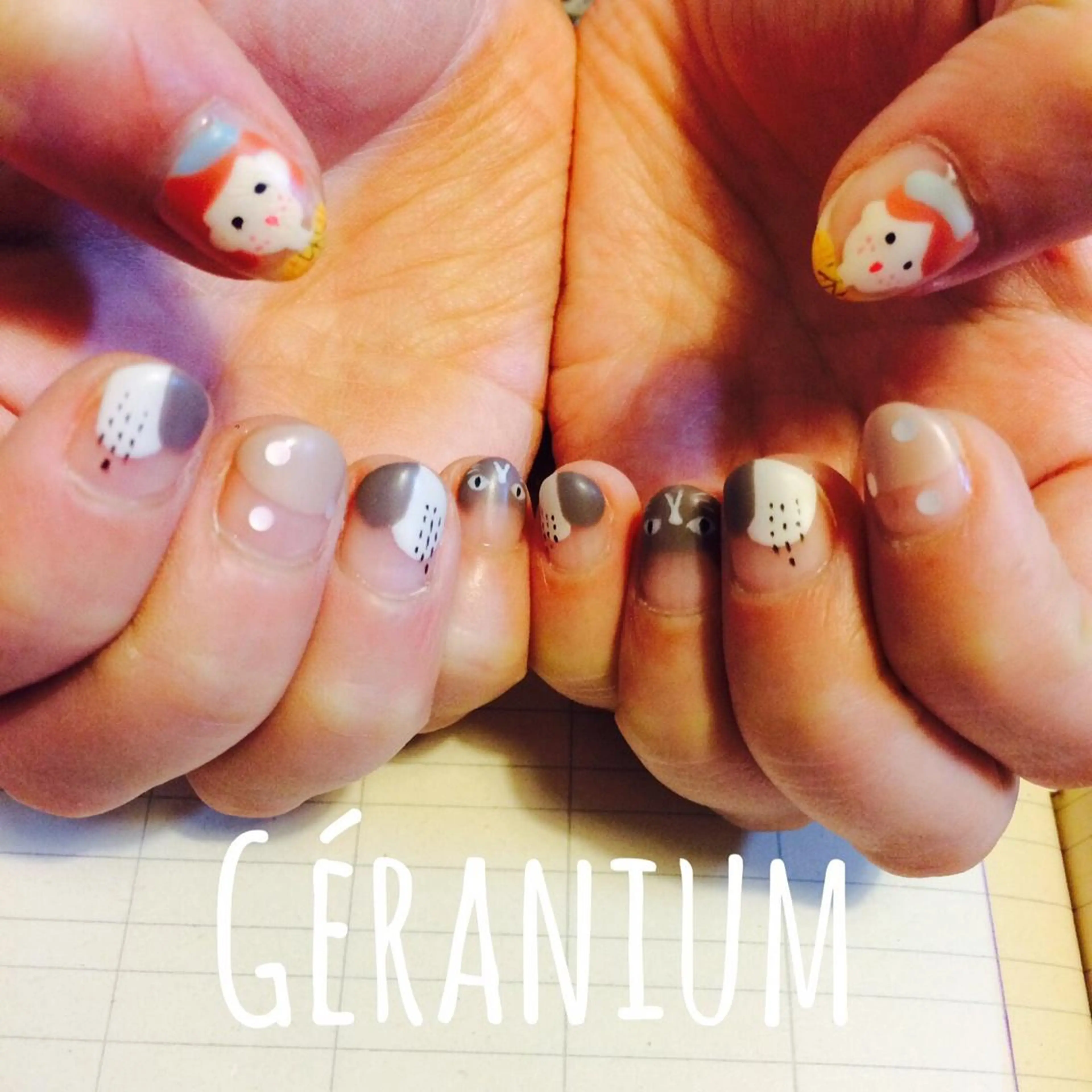 ネイル カジュアル マットネイル GéRanium Harukaのネイルデザイン