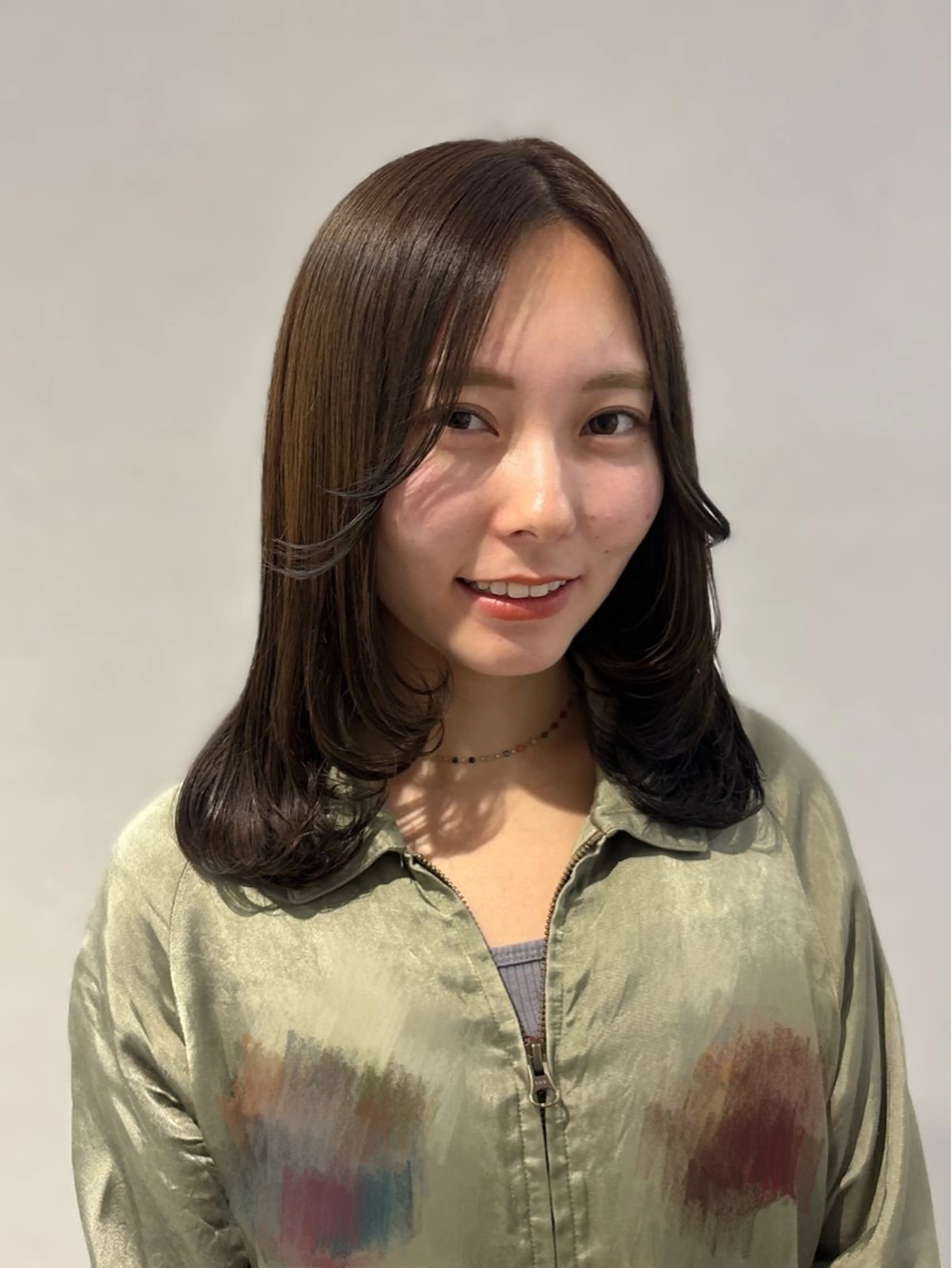 セミロング 顔周りカット 似合わせカット カット ヘアカラー CHAINON×FeM#所属・名駅/sHiHo/透 明感カラー✨🎀/のヘアスタイル