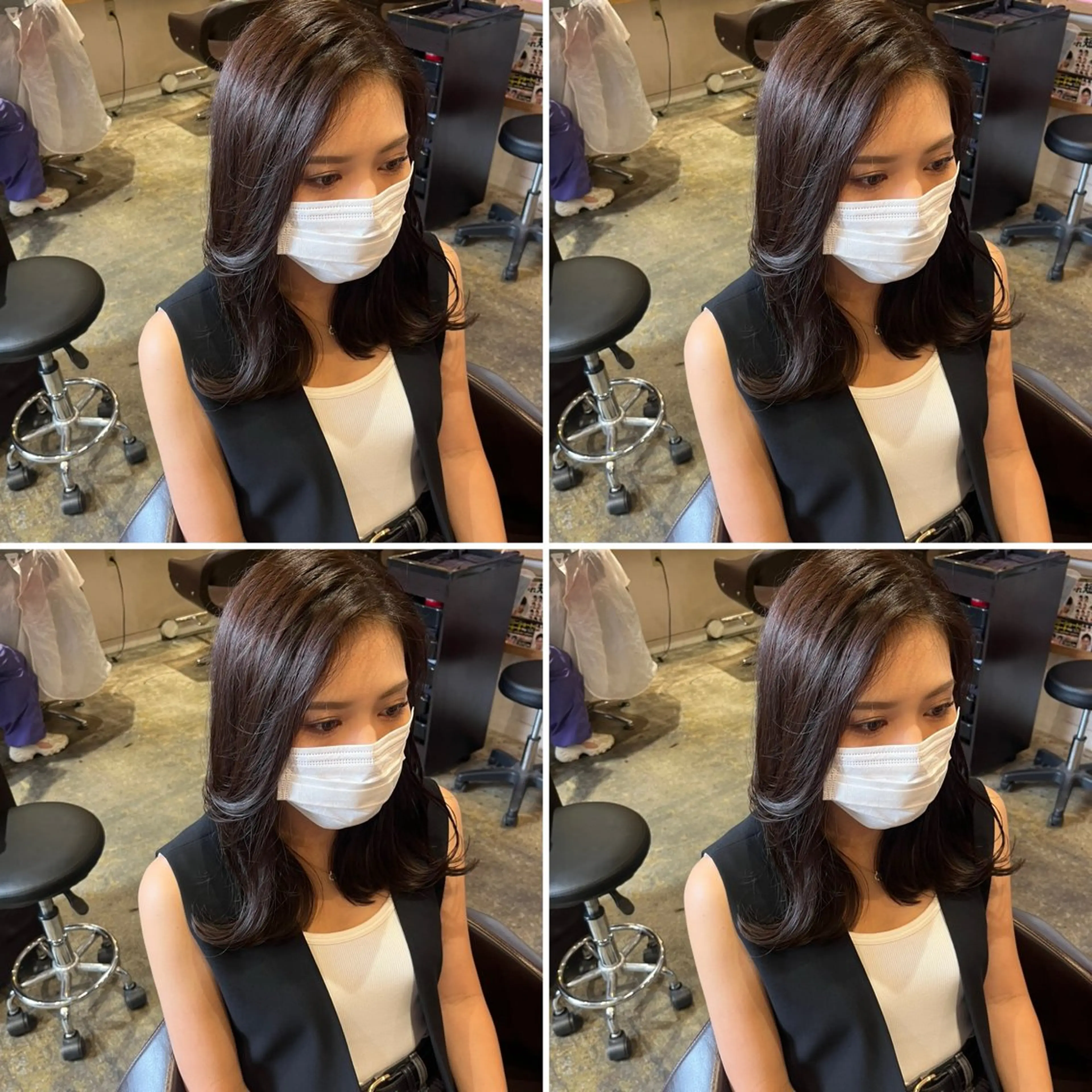 セミロング カラー カット ヘアカラー トリートメント ヘアセット 髪質改善・韓国ヘア特 化💎店長望月のヘアスタイル