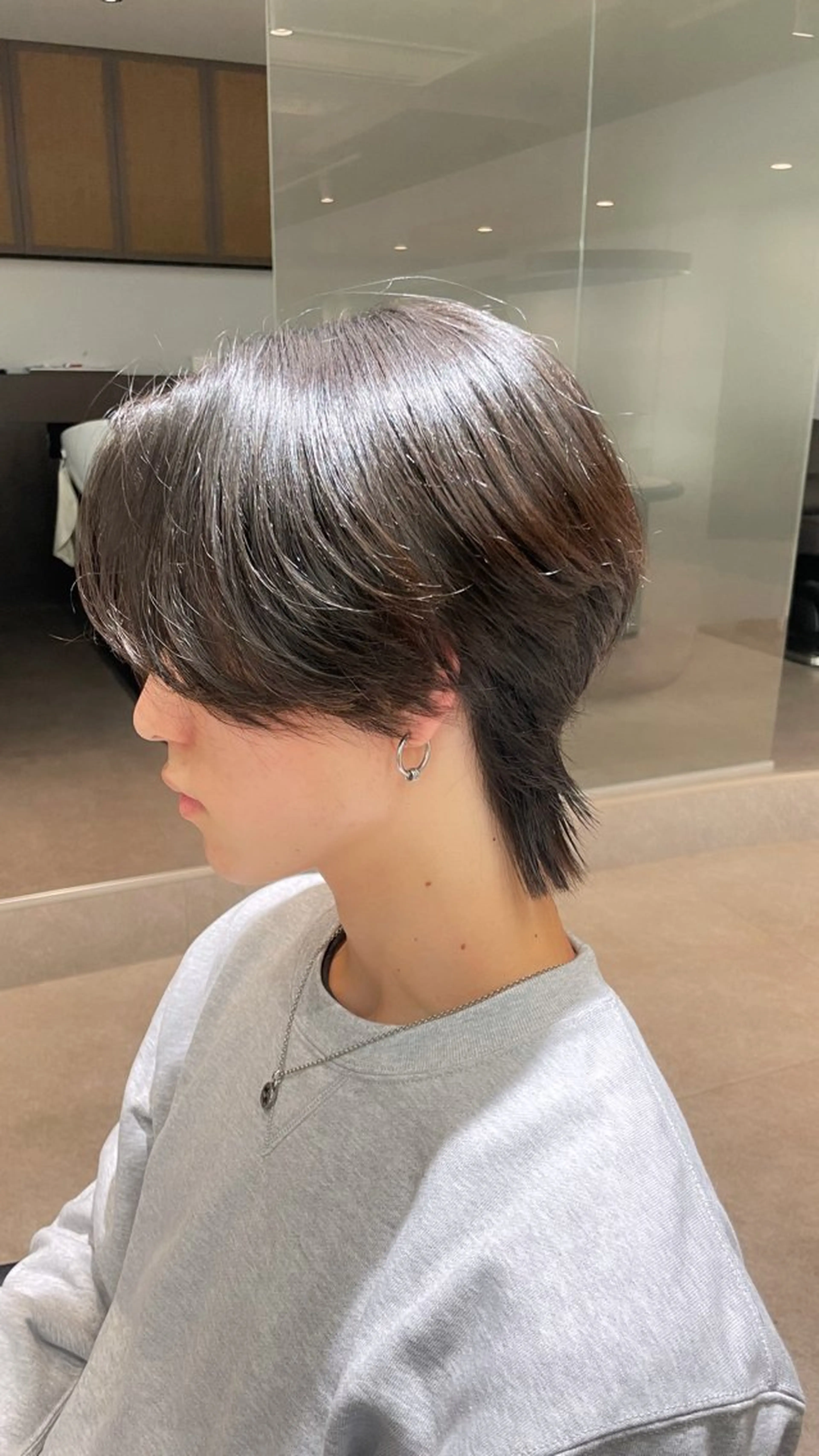 メンズ Hiroki/韓国 センターパートのヘアスタイル