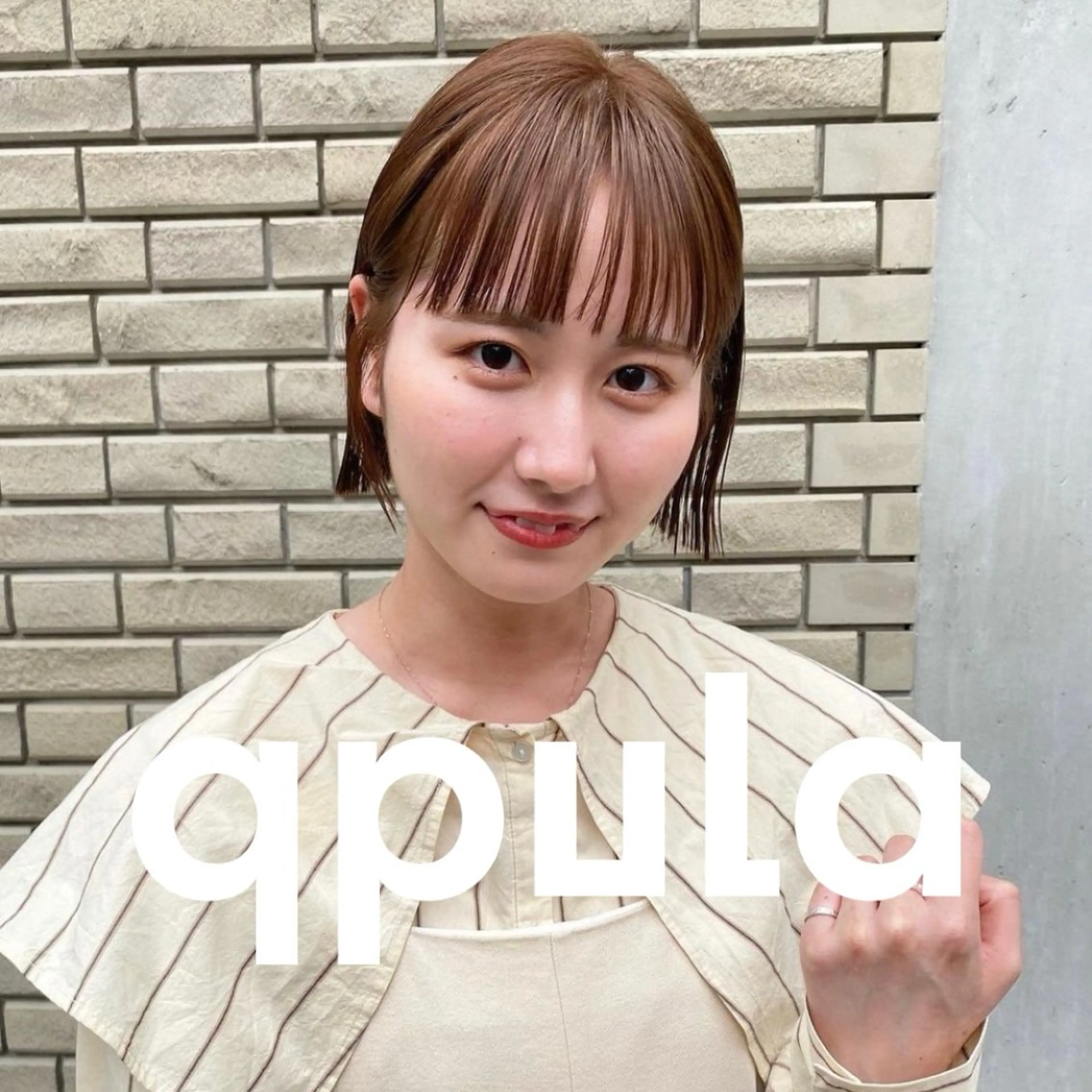 ショート 切りっぱなしボブ ボブ カット ヘアカラー qpula  大濠 西新所属・qpula クプラのヘアスタイル
