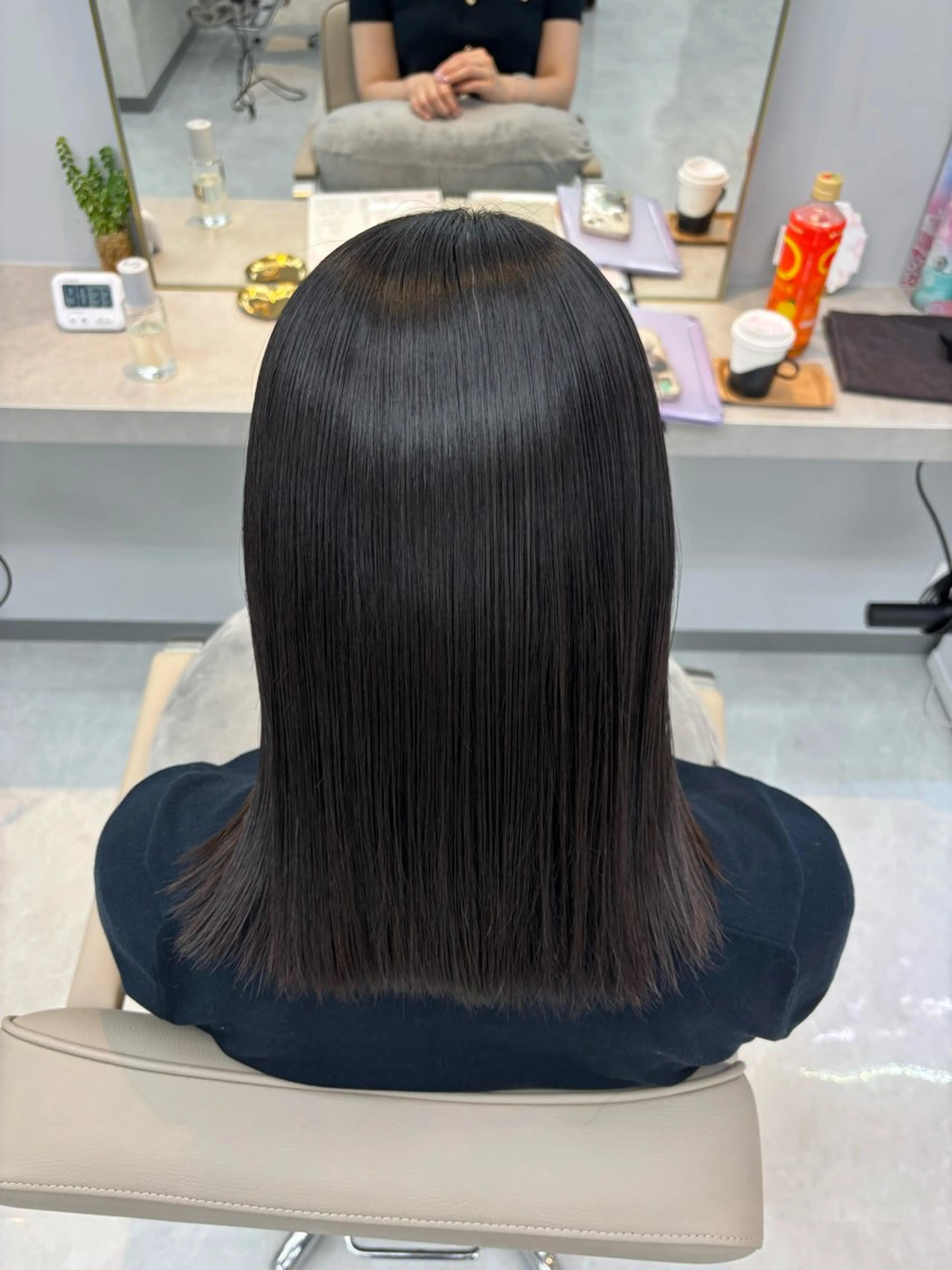 ミディアム 縮毛矯正 ヒメザキ ユリのヘアスタイル