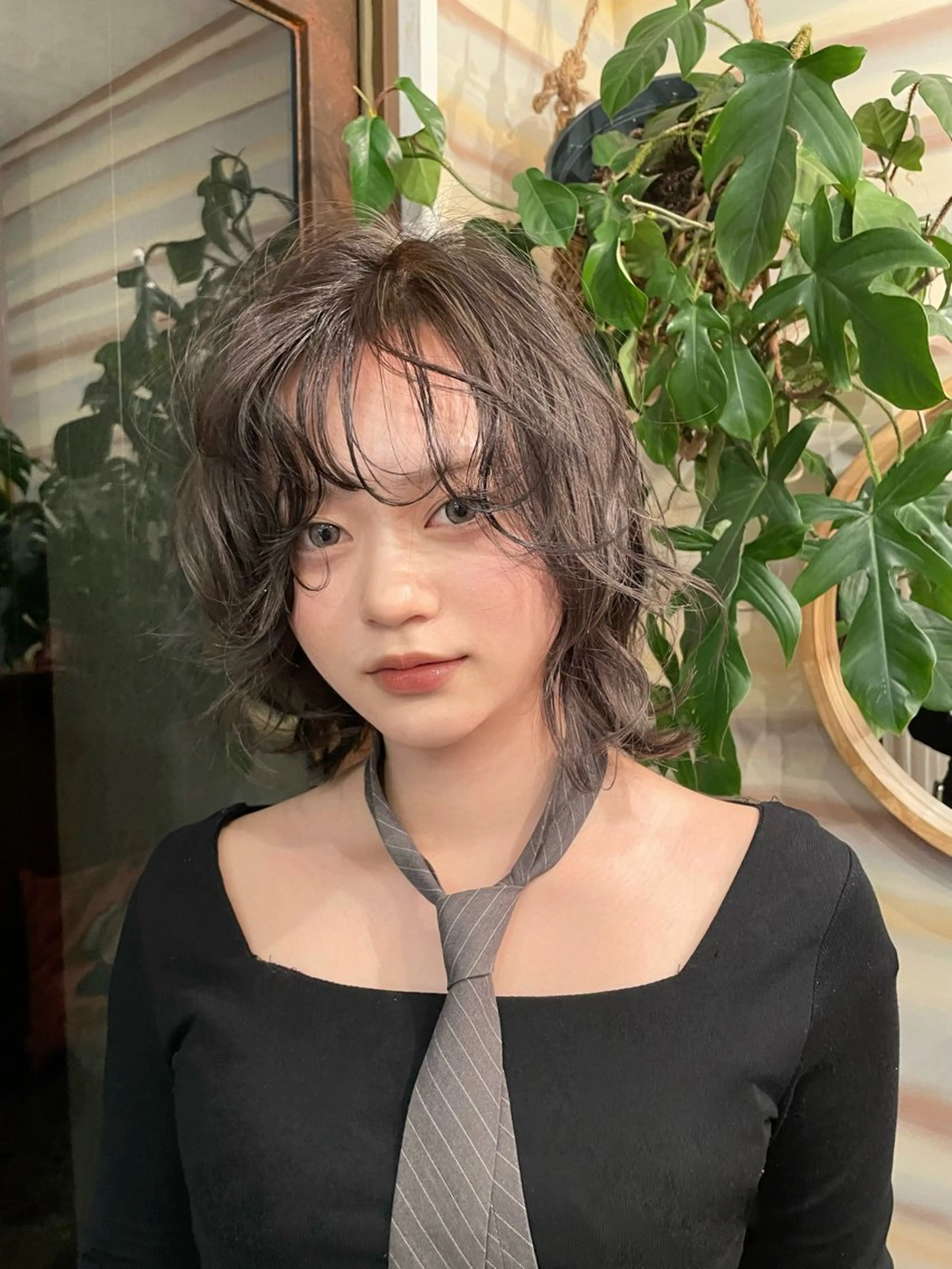 ミディアム カラー 透明感カラー グレージュ ハイライトカラー ハイライト Then所属・ハイトーン/艶カラー /アレンジ/manaのヘアスタイル