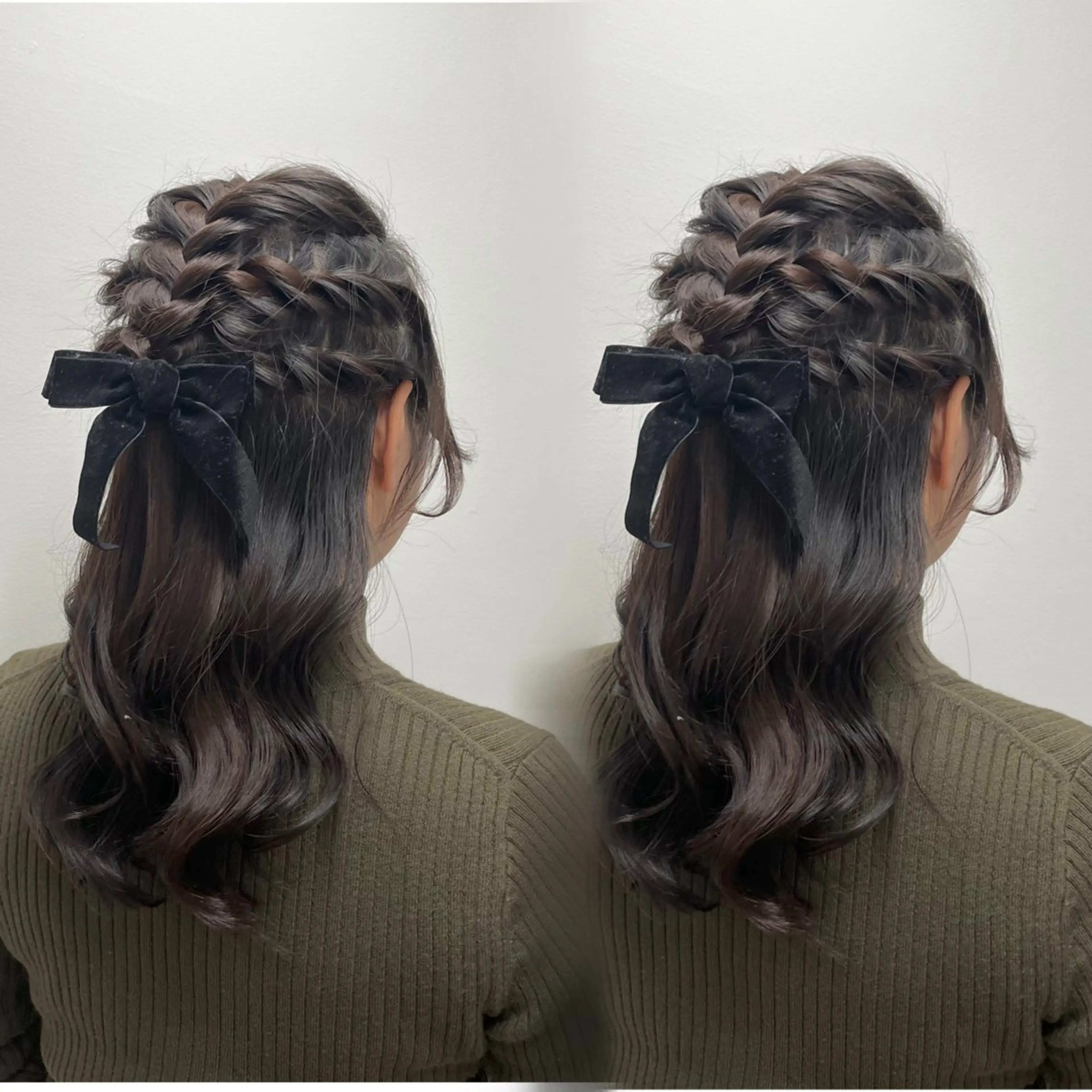 セミロング ヘアアレンジ ハーフアップ 結婚式・ブライダル ヘアセット カラーモデル様募集 🤍🫧HARUNAのヘアスタイル