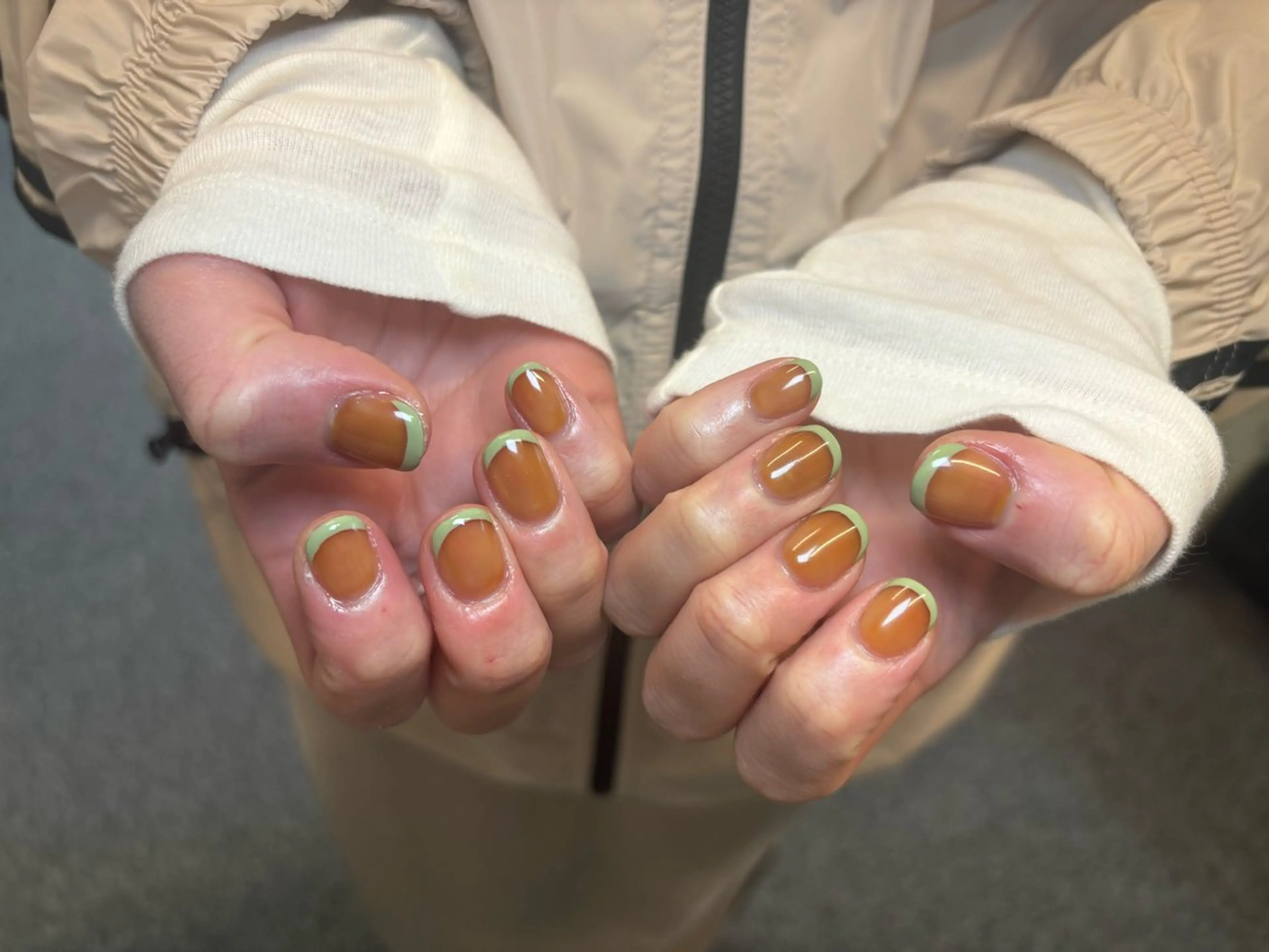 ネイル カジュアル チークネイル フレンチネイル ジェルネイル ガーリー ハンドネイル 安部 もものネイルデザイン