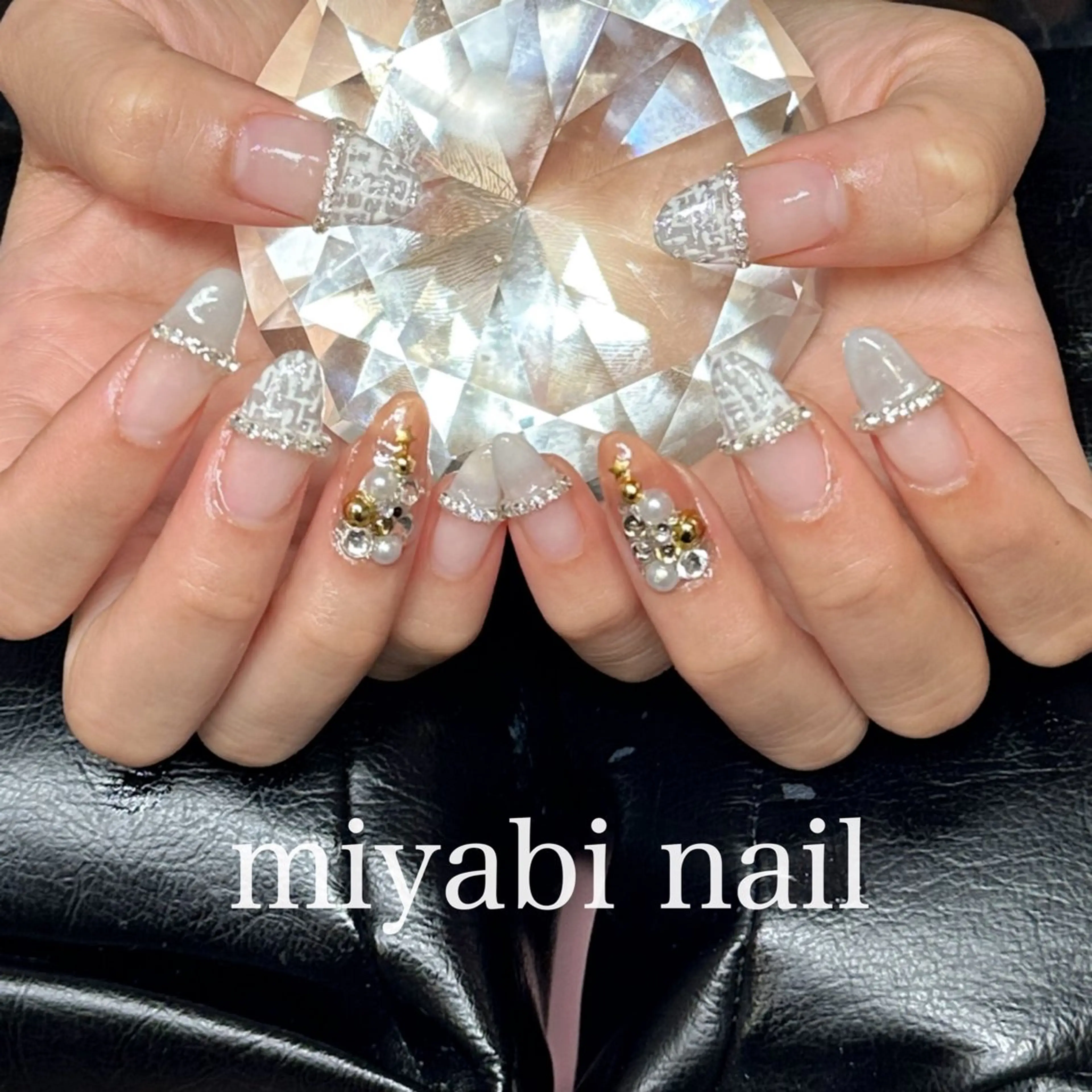 ネイル アートネイル フレンチネイル ジェルネイル キラキラネイル ラメ(グリッター) ハンドネイル miyabi nail 桂川駅近くのネイルデザイン