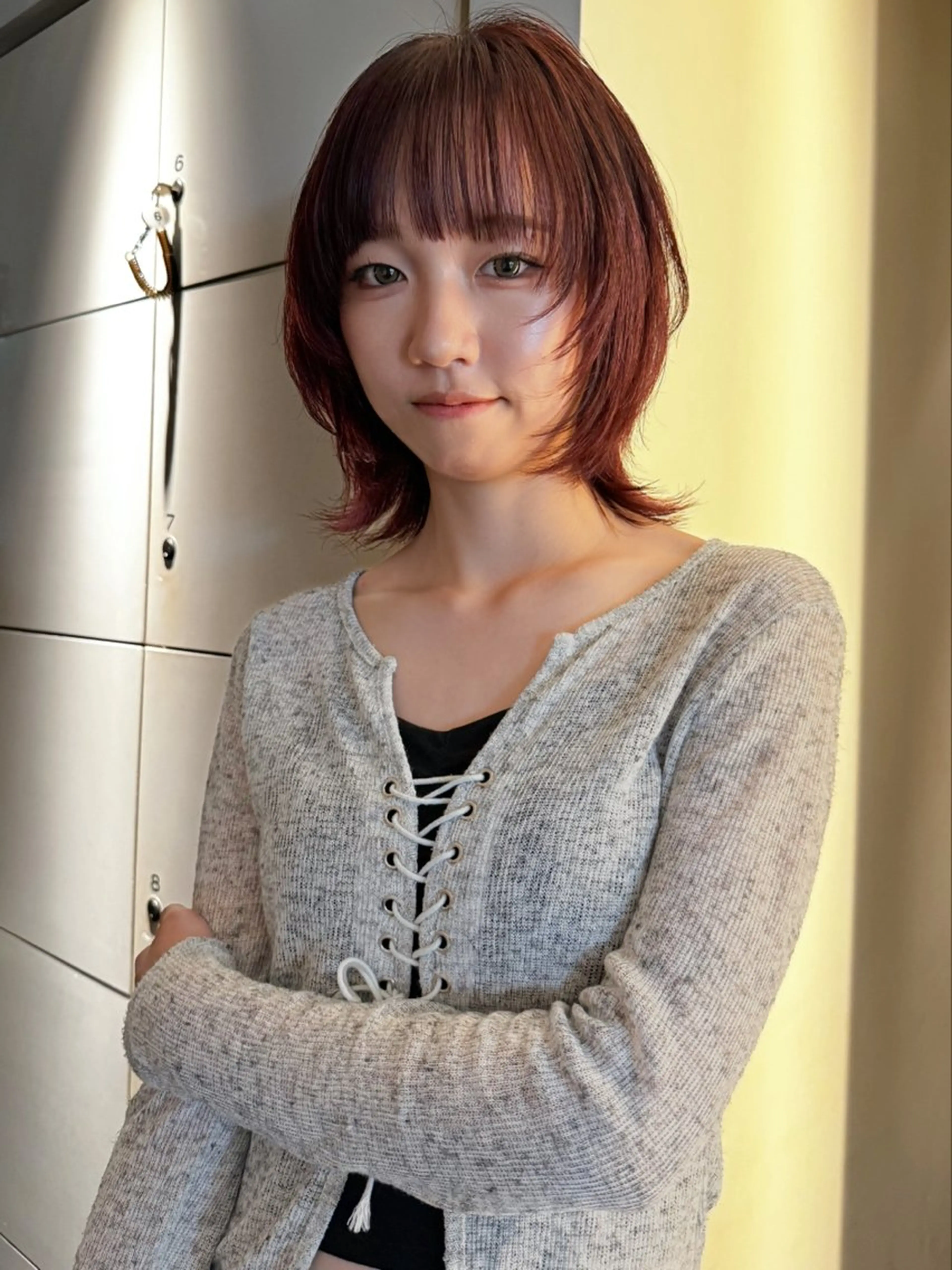 ミディアム ウルフカット モデル募集/山田蓮/ レイヤーボブのヘアスタイル