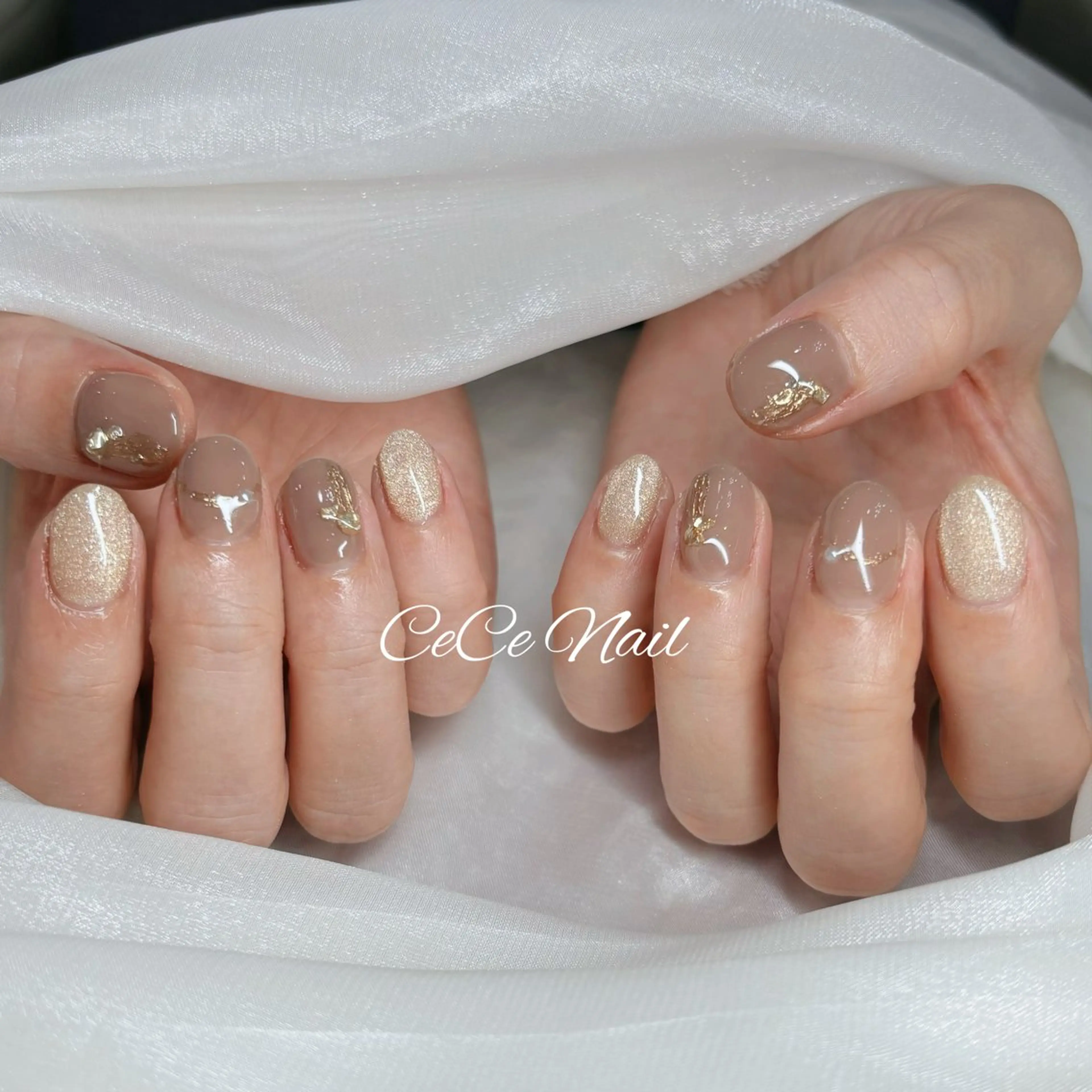 ネイル ハンドネイル CeCe Garden所属・CeCeGarden ✨️キラキラワンホンのネイルデザイン