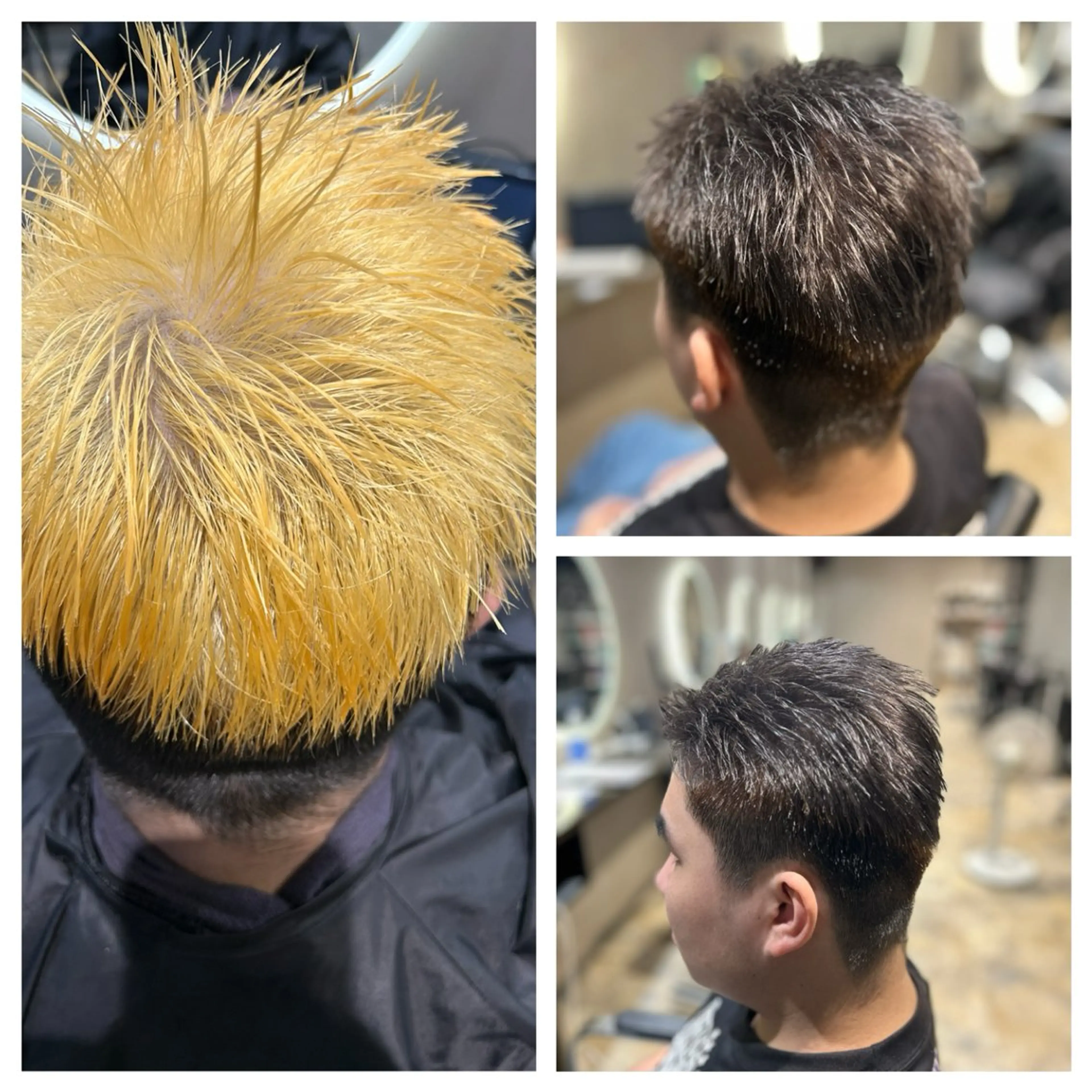 カラー メンズ メンズブリーチ マッシュ 刈り上げ ブリーチ シルバー efface行田店所属・濱田 里江のヘアスタイル