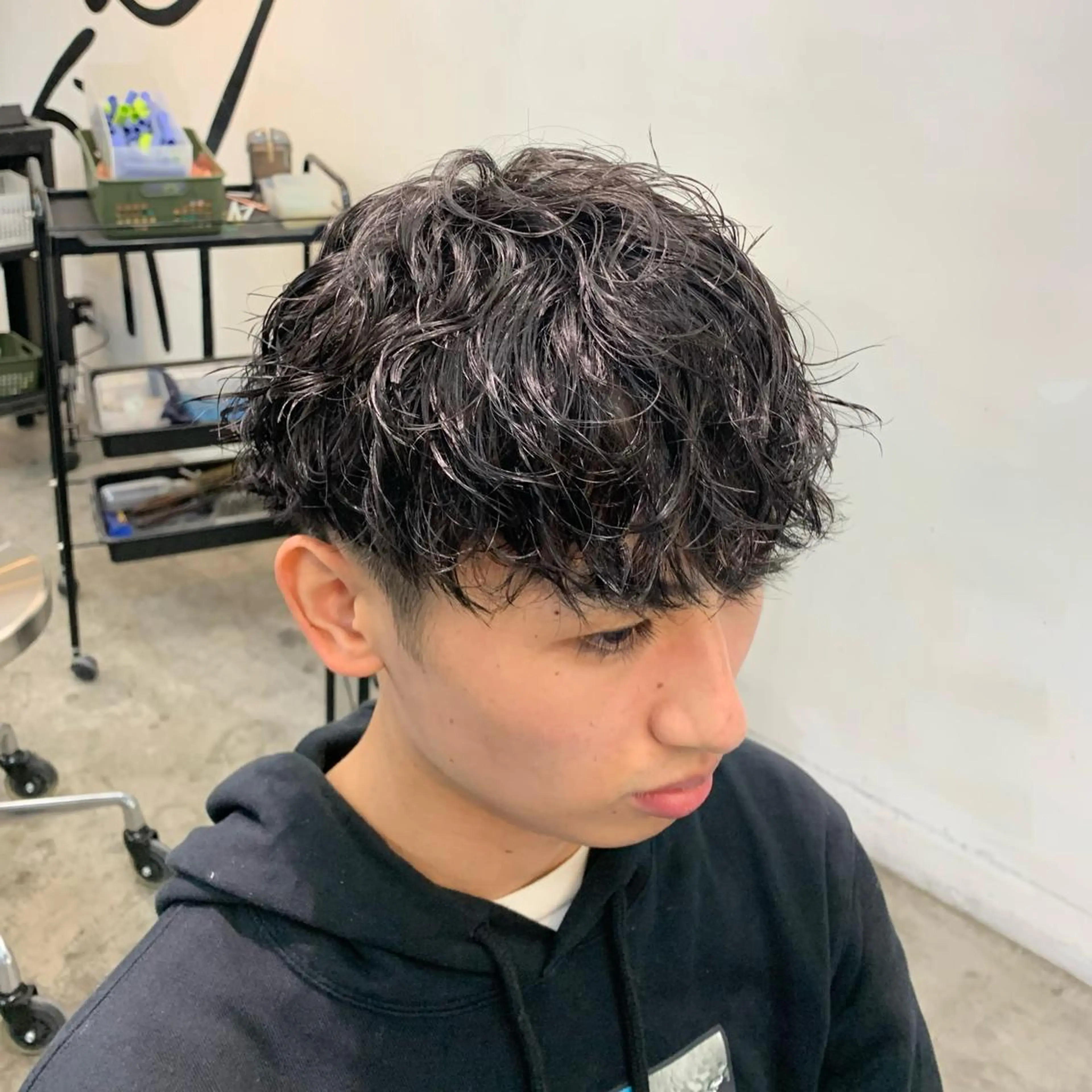ショート パーマ メンズ カット パーマ メンズ特化美容師/ 藤戸 椋のヘアスタイル