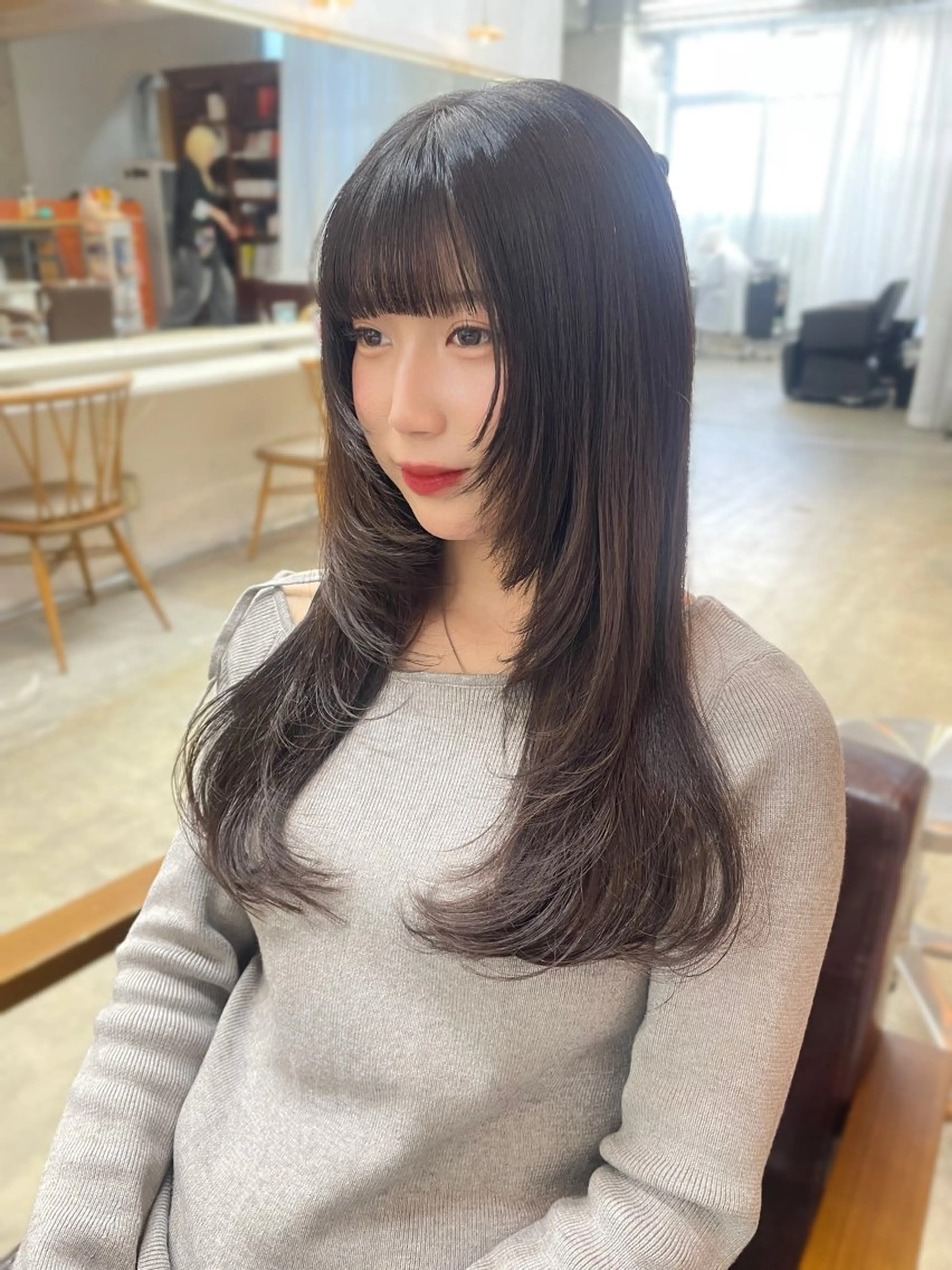 ロング カット 艶髪矯正/レイヤー カット/ミサキ💐のヘアスタイル