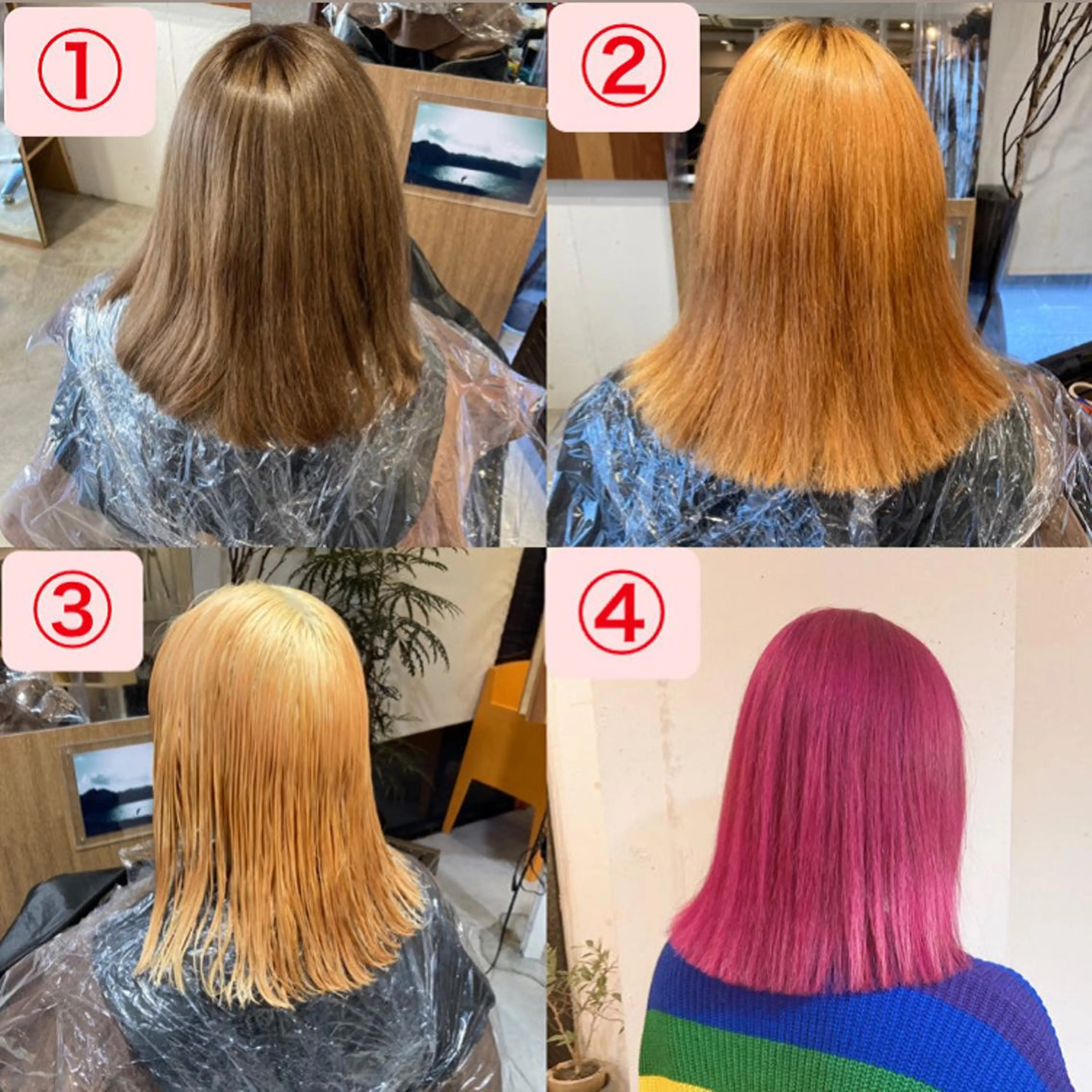 カラー ブリーチ ピンクカラー 💗モテ髪 ハイトーンあや💗のヘアスタイル