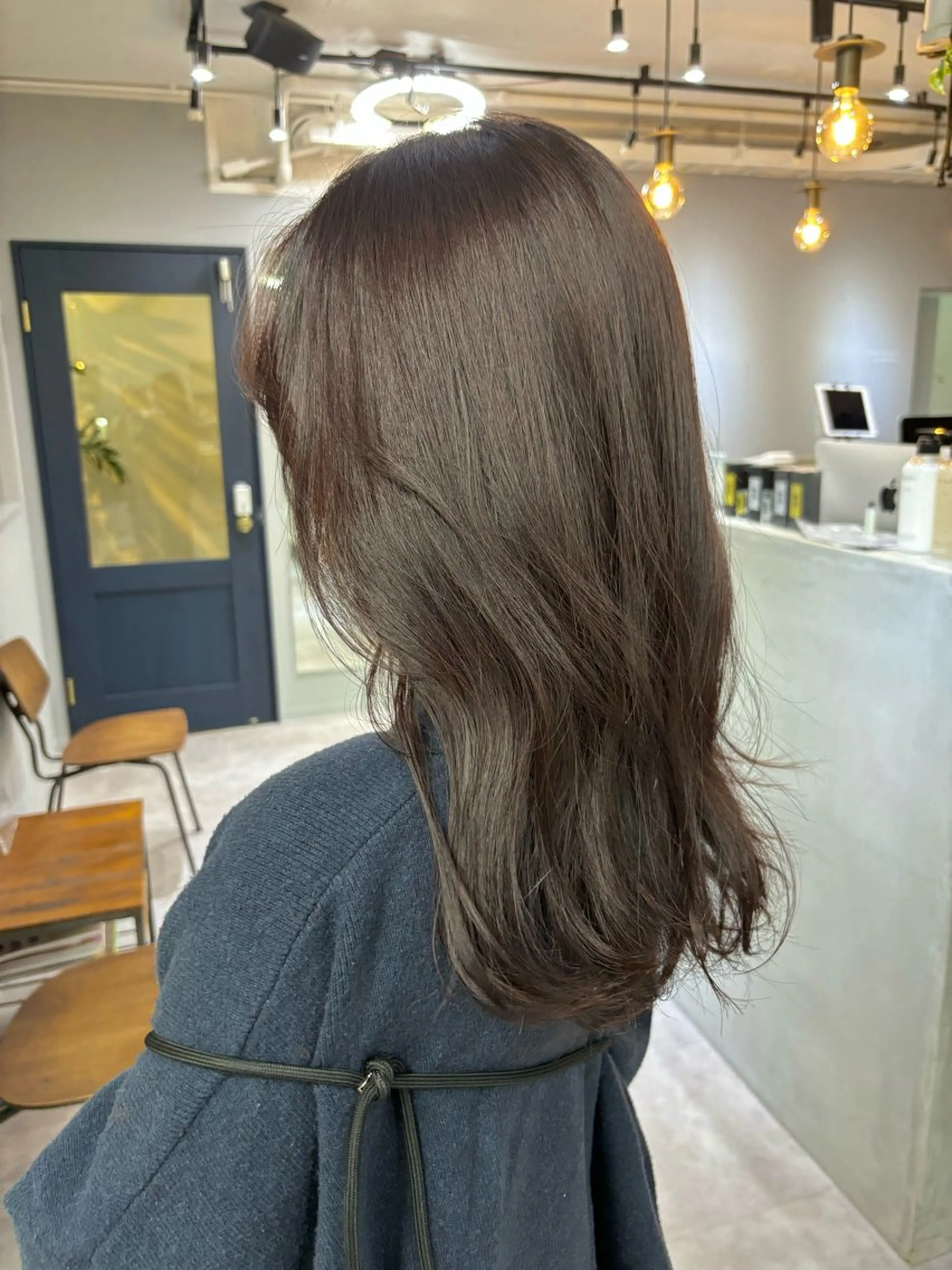 ミディアム カラー ブラウンカラー パープルカラー パープルブラウン きよはらちさき🍑 柔らかカラー🌱🫧のヘアスタイル