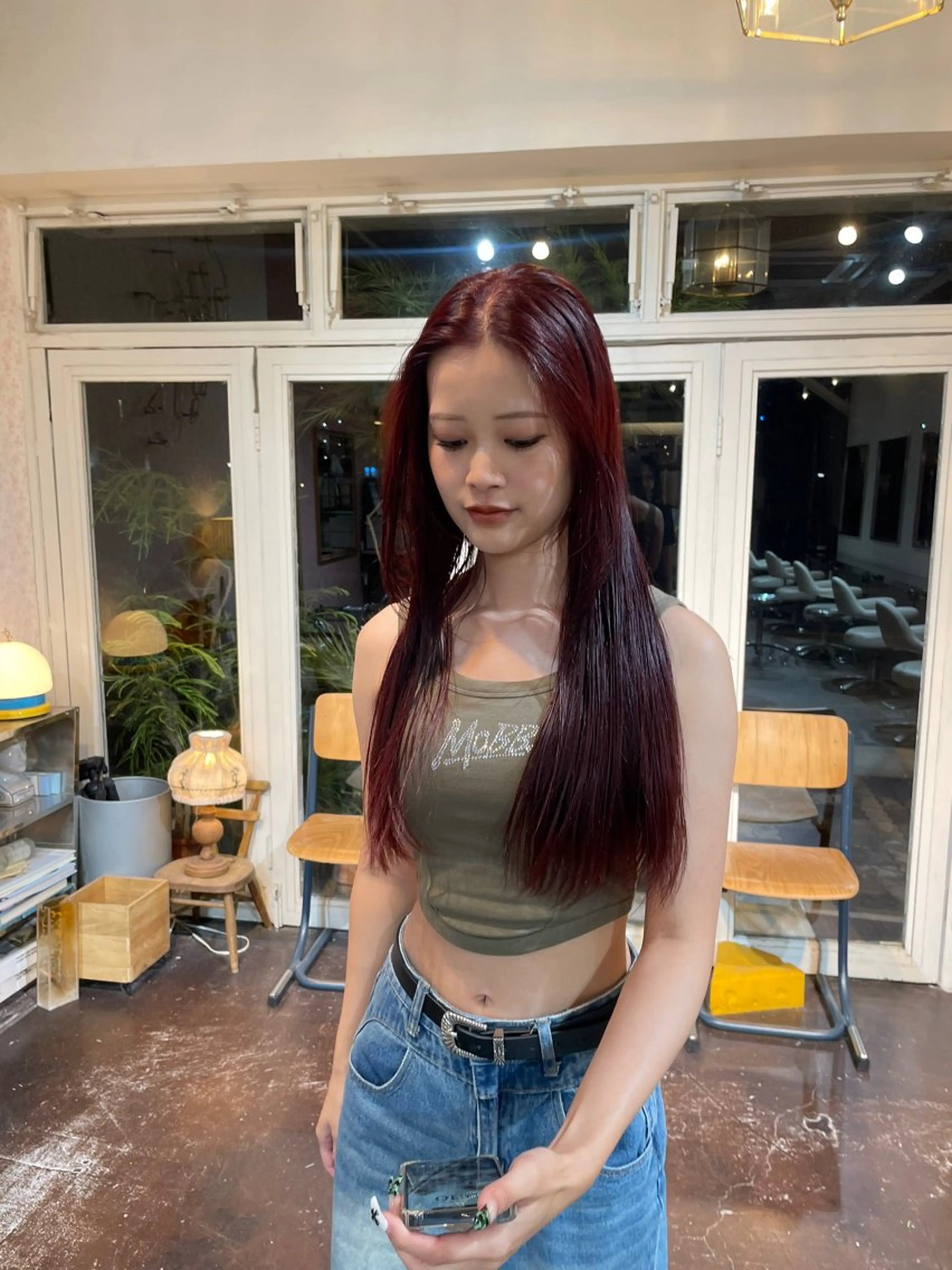 ロング カラー ヘアカラー アラマキ フウカのヘアスタイル