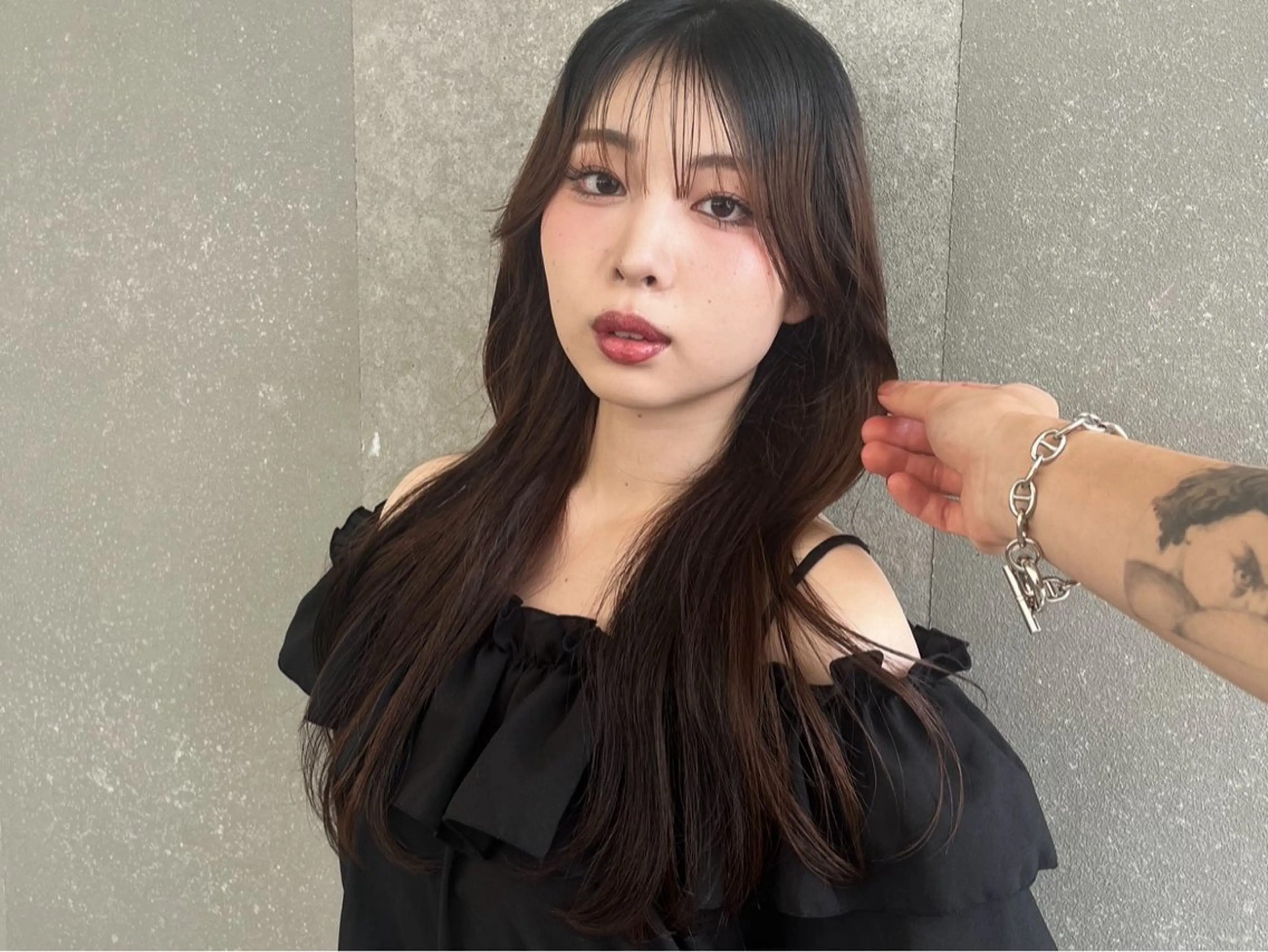 ミディアム 山崎/ボブ縮毛矯正 レイヤー髪質改善のヘアスタイル