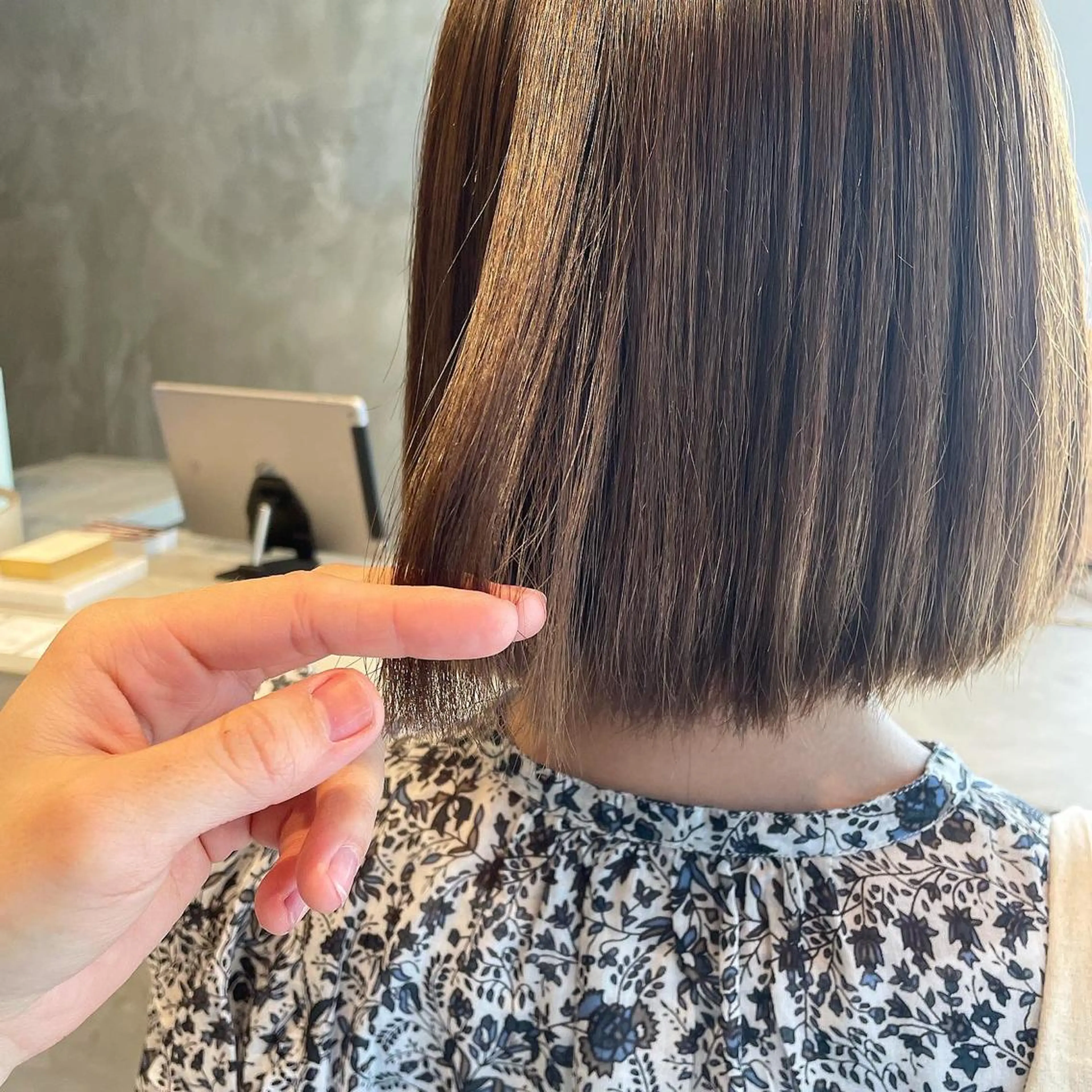 ショート 酸性ストレート 縮毛矯正 ヤマモト マイのヘアスタイル