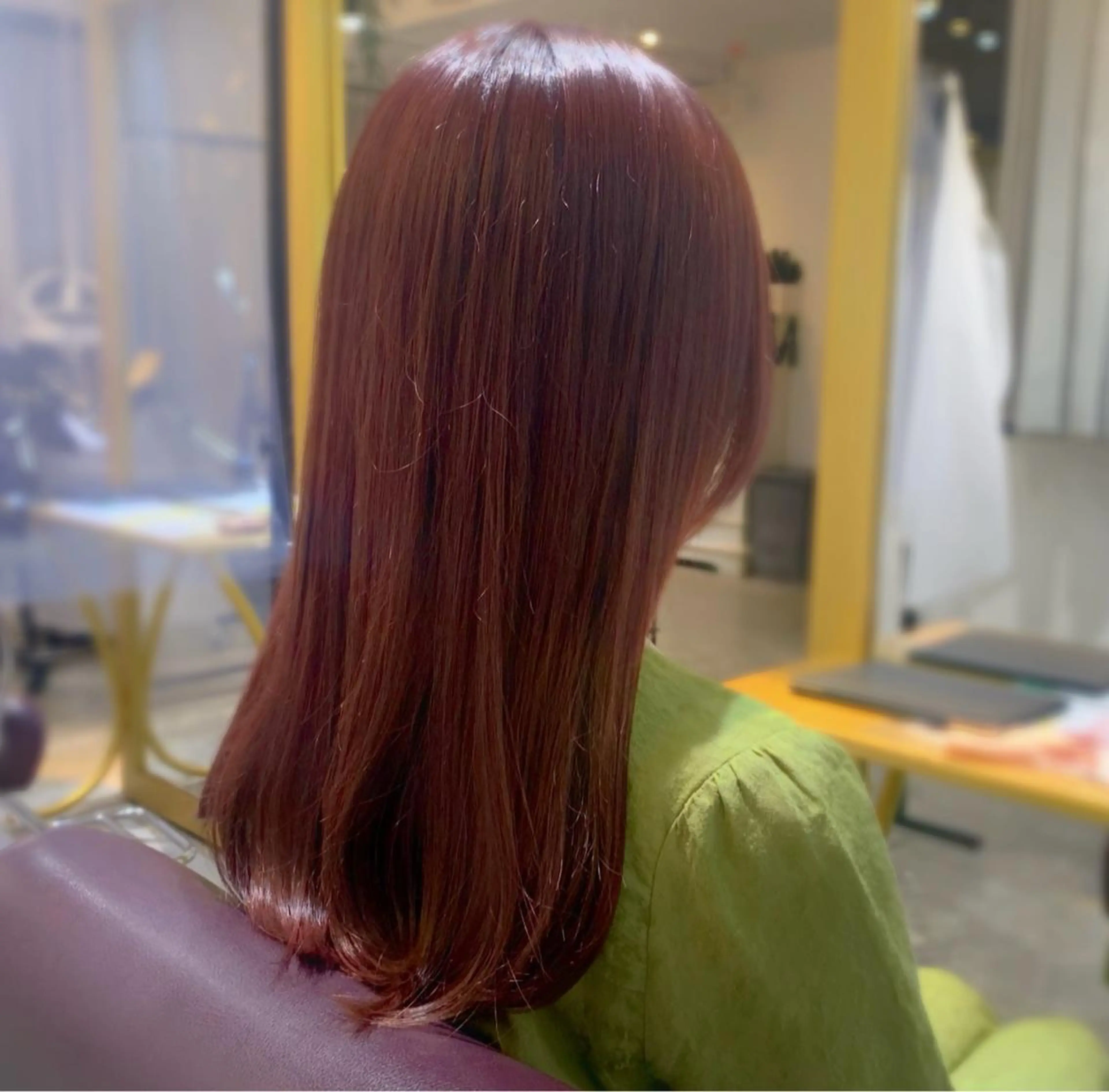 セミロング カラー ブラウンカラー ヘアカラー 韓国ヘア/縮毛矯正 🧡艶カラーSakiのヘアスタイル