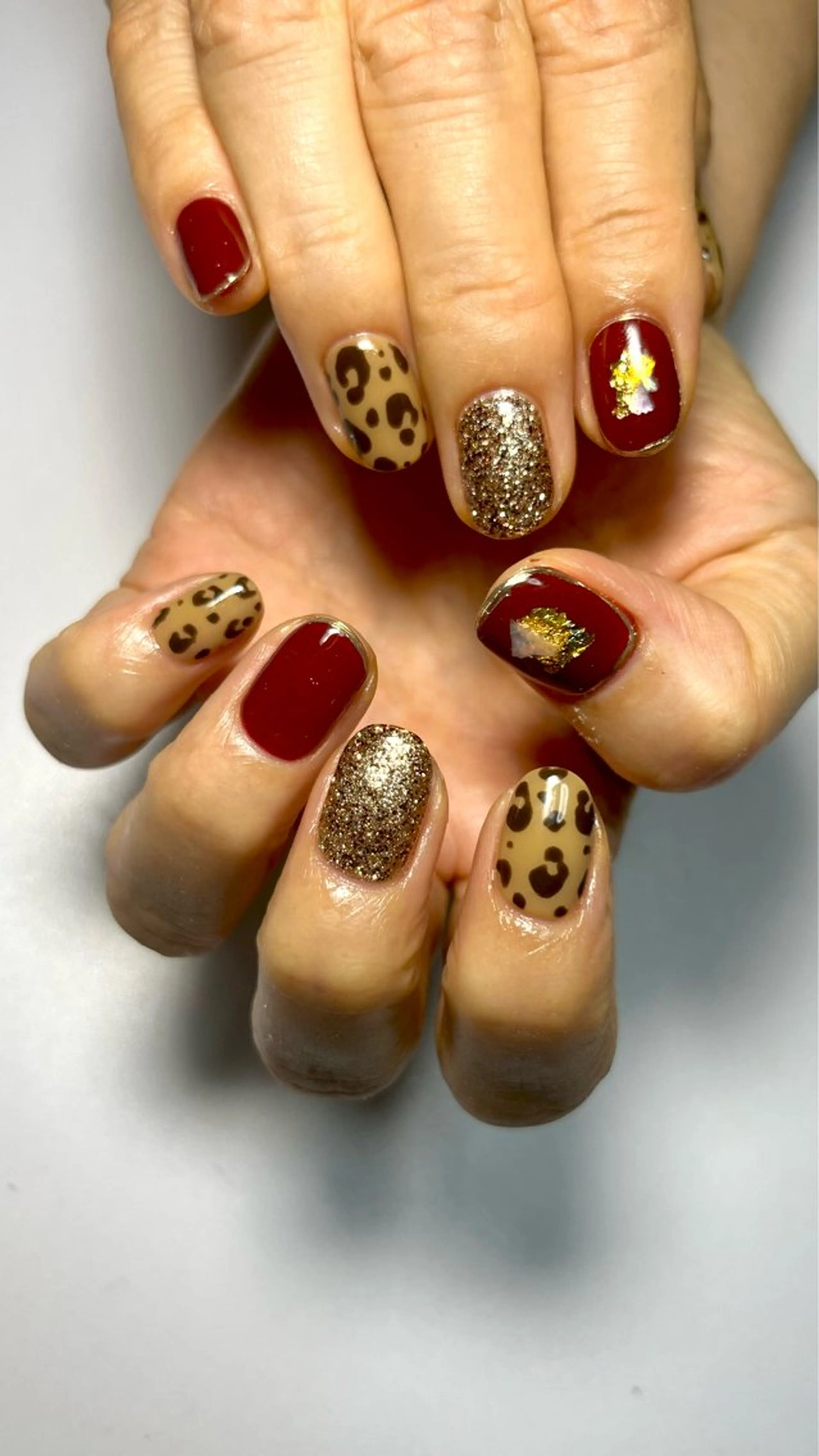 ネイル ボルドー ラメ(グリッター) ミラーネイル ワンカラーネイル ハンドネイル NailSalon _Amulet_のネイルデザイン