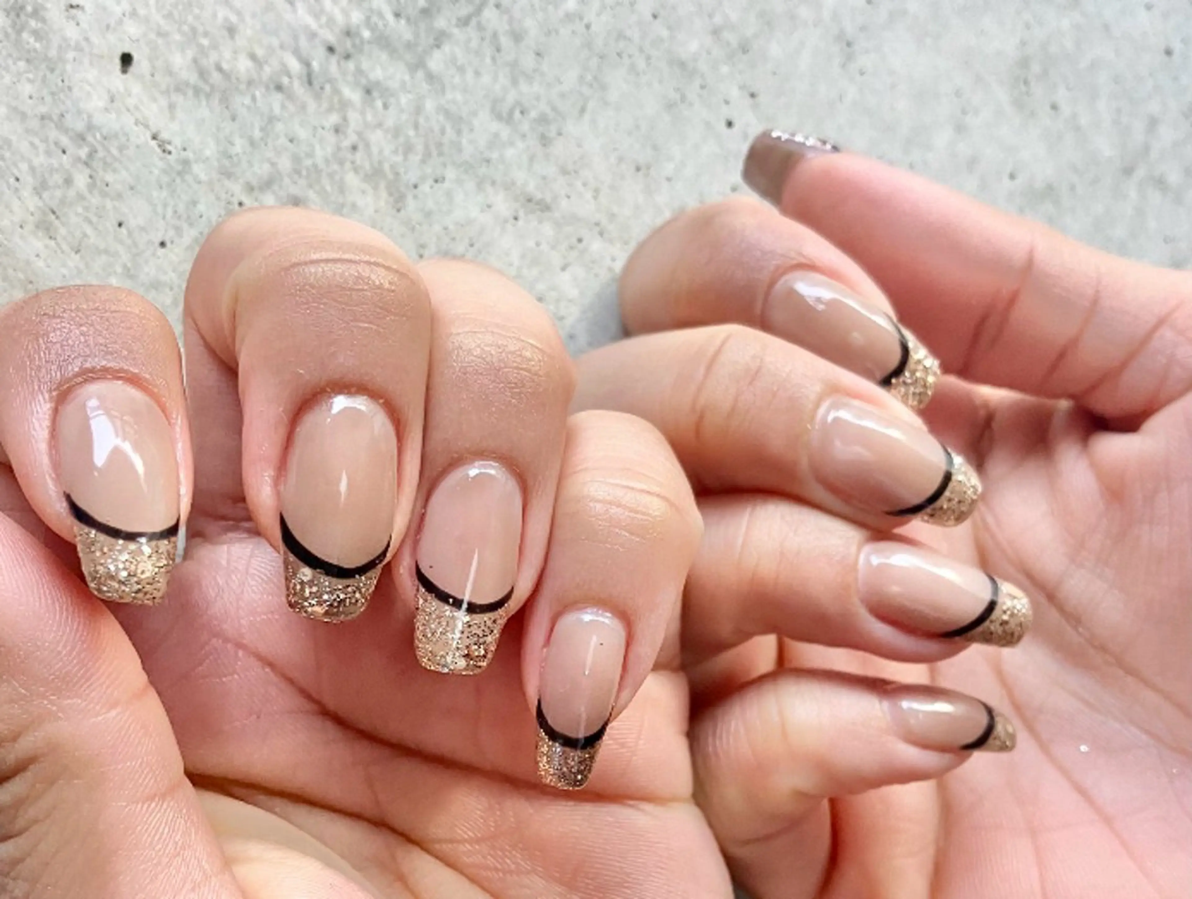ネイル フレンチネイル キラキラネイル 持ち込み COCO Nail　光が丘駅近のネイルデザイン