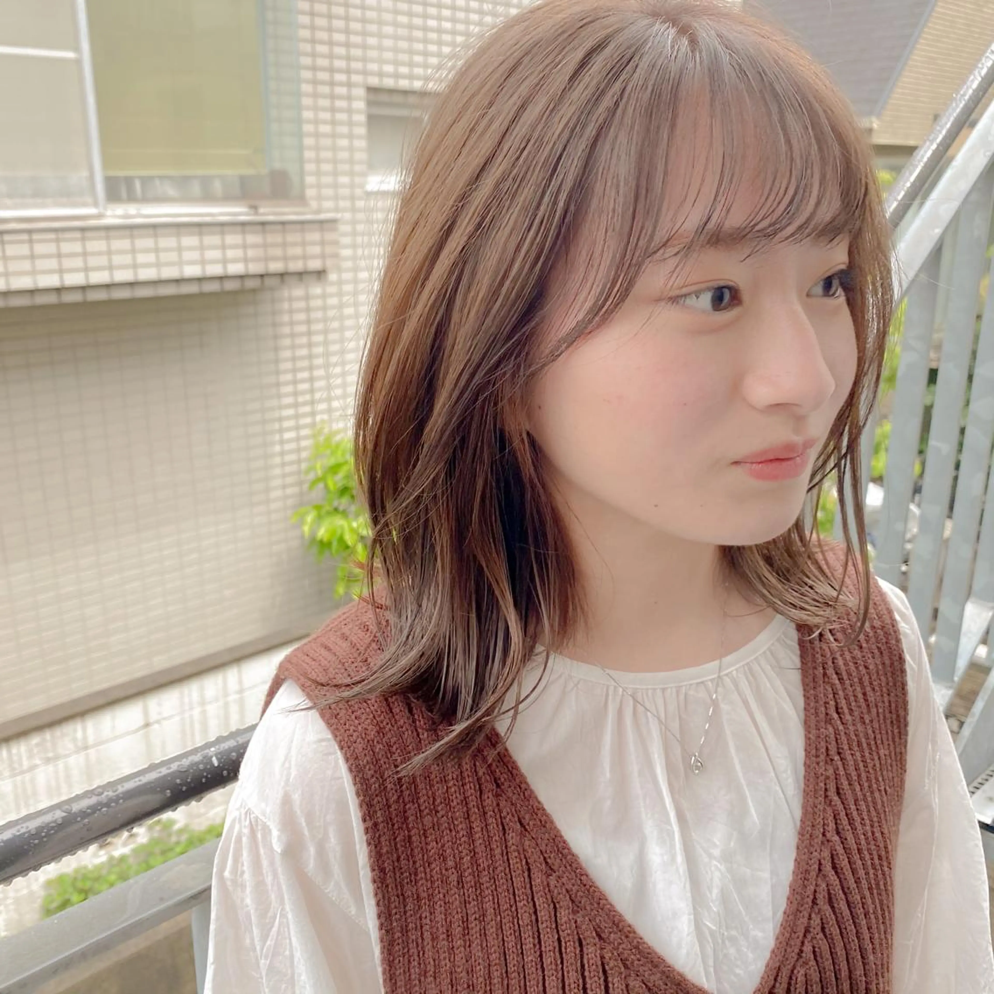 ミディアム カラー 艶髪ブリーチ 永井竜也のヘアスタイル