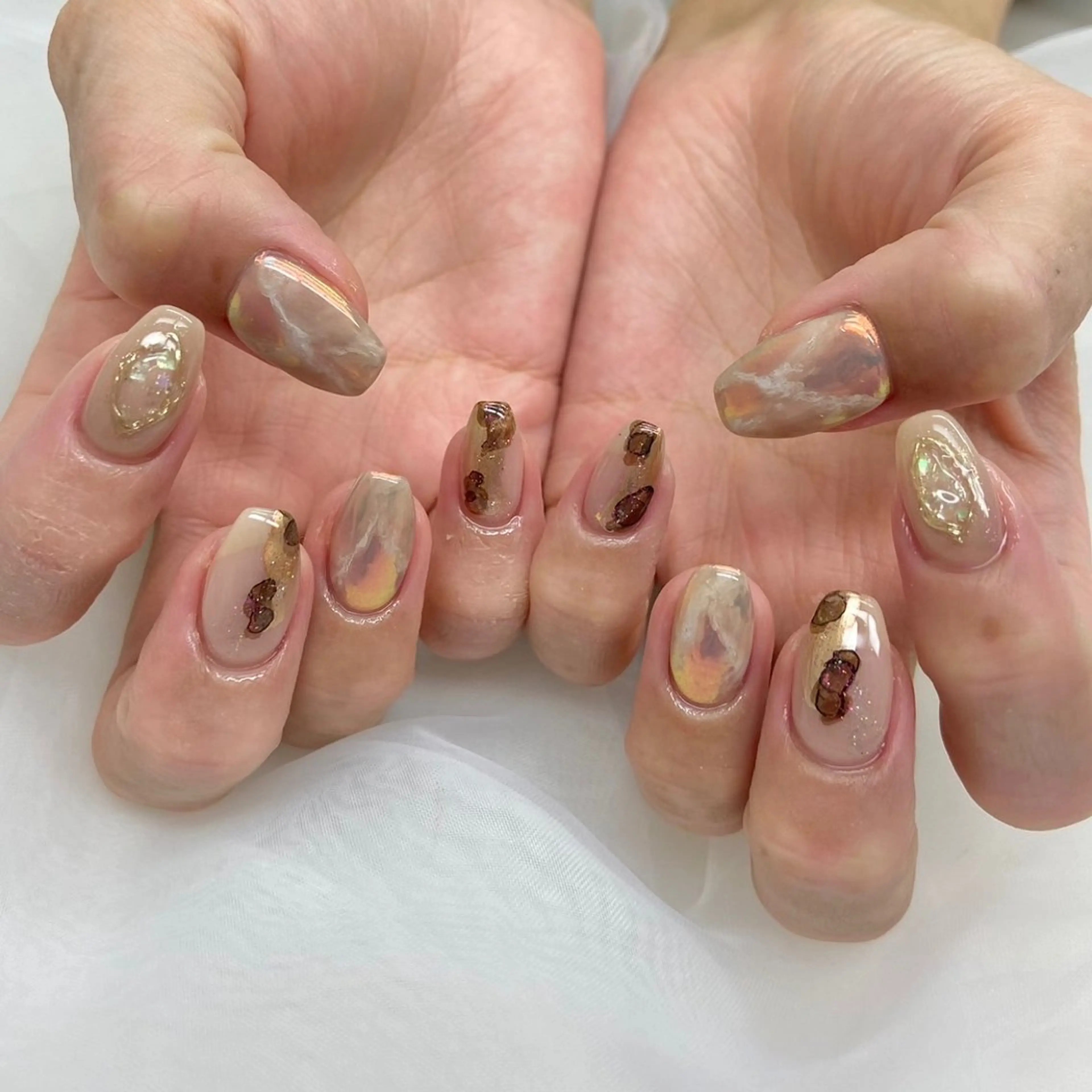 ミディアム 韓国風ヘア ハンドネイル ハンドケア nail jaol池袋店所属・ネイルJaol 池袋のネイルデザイン