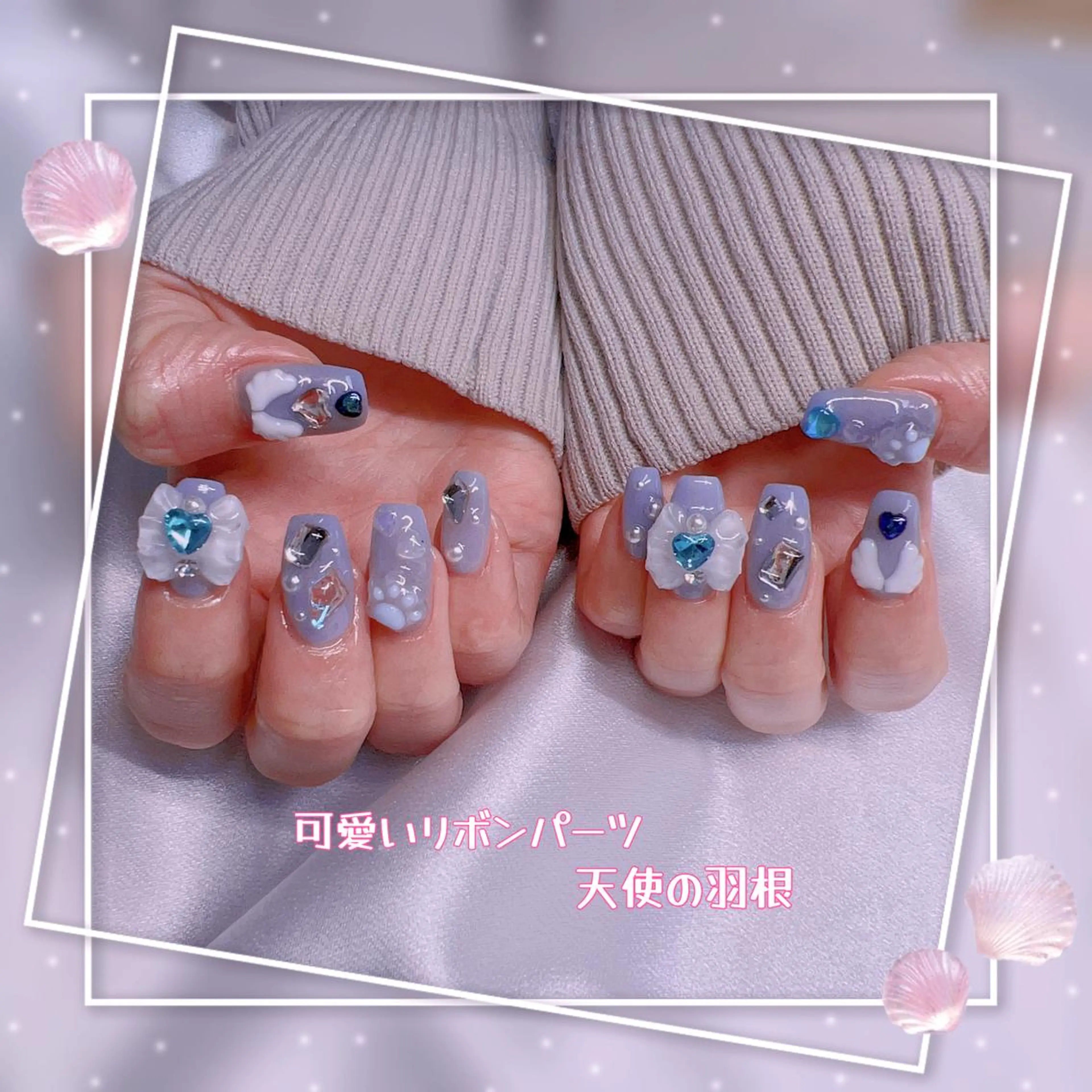ネイル フレンチネイル キラキラネイル 韓国ネイル マグネットネイル マグネットフレンチ ハンドネイル Chill Nailsalonのネイルデザイン