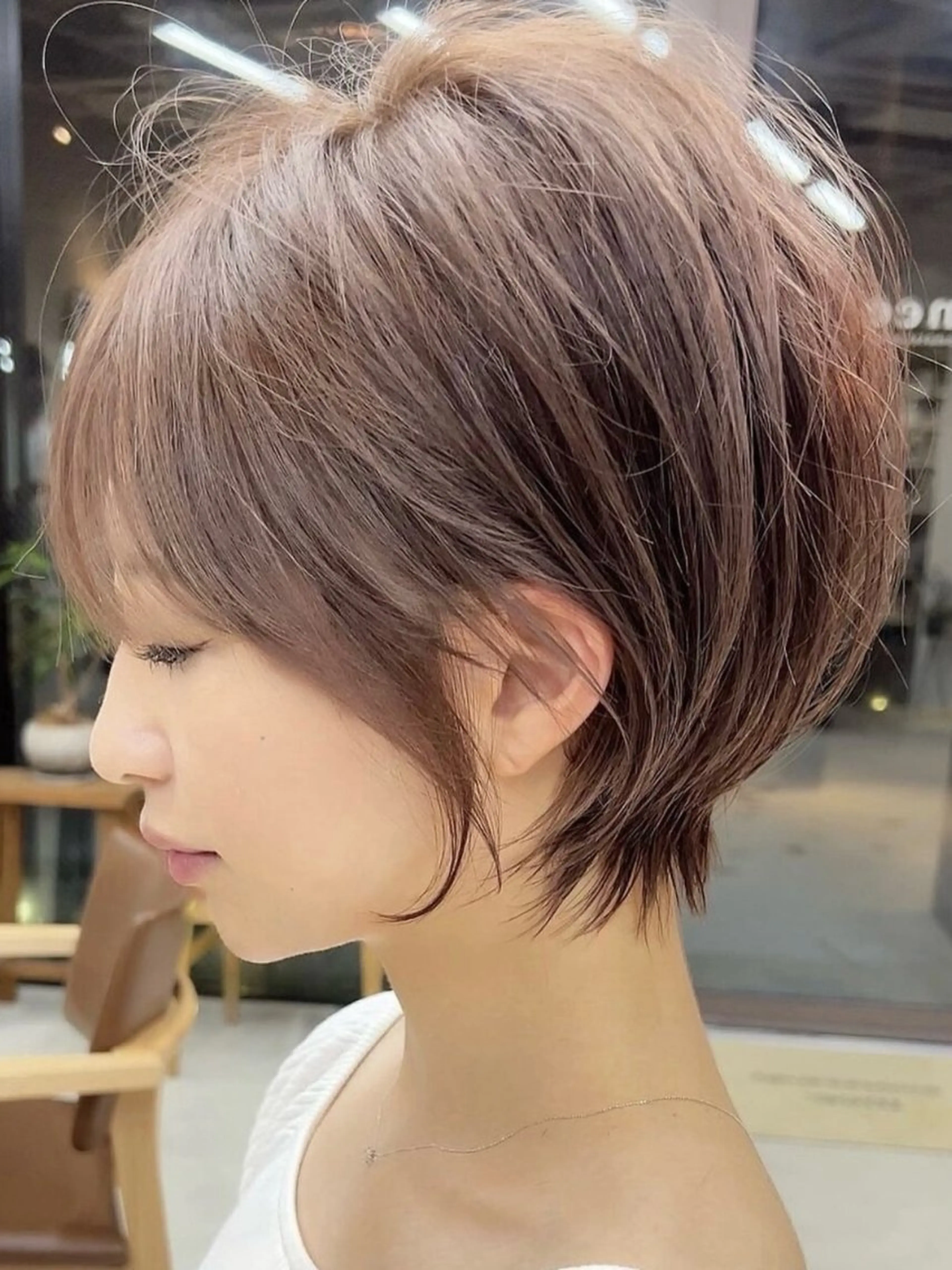 ショート カラー 縮毛矯正/ボブ 新宿/ショート/航輝のヘアスタイル
