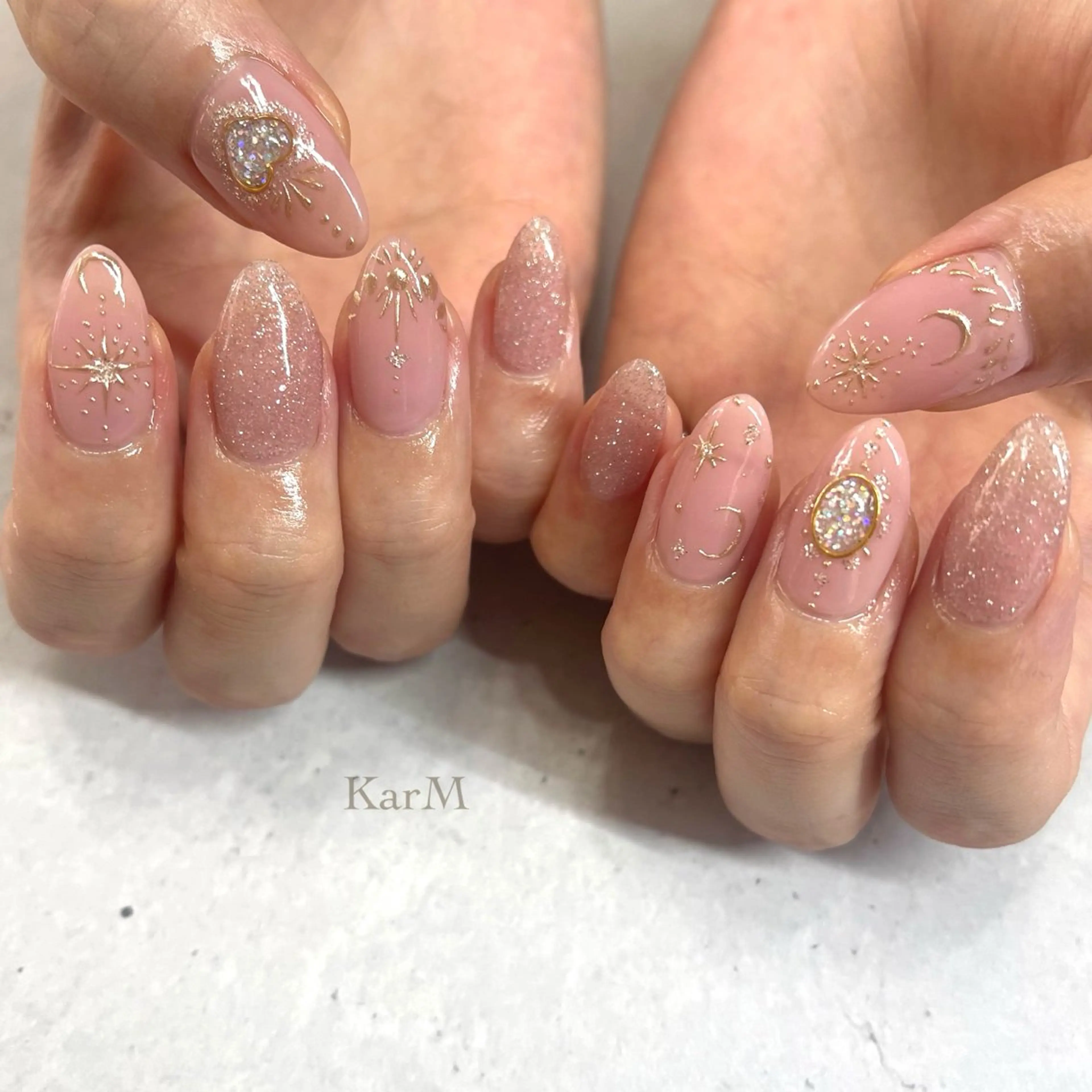 ネイル アートネイル オーロラネイル チークネイル フラッシュネイル フレンチネイル ハンドネイル ogino karinのネイルデザイン