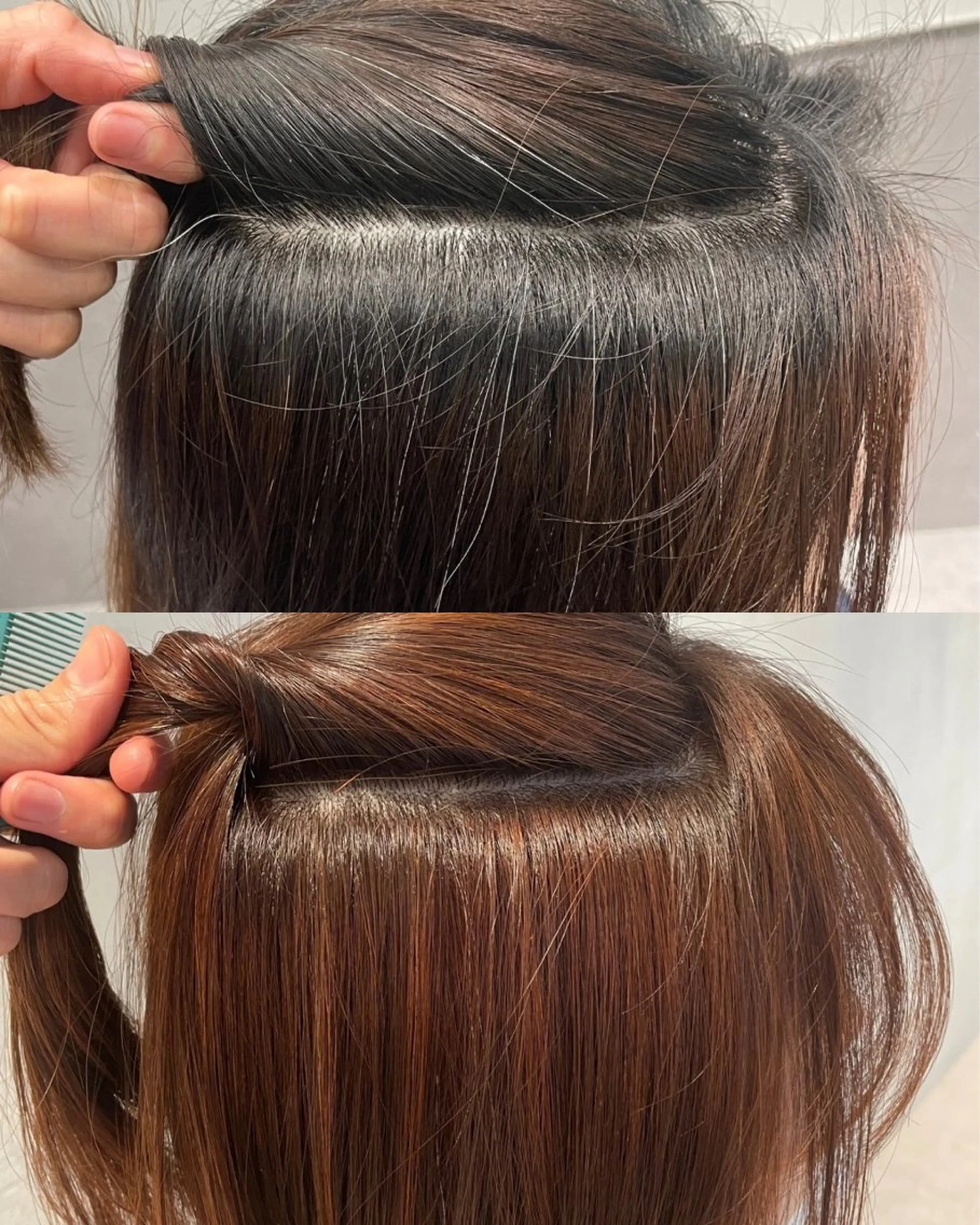 ミディアム カラー 透明感カラー ハイライトカラー オレンジ ハイライト カット ヘアカラー DX SHARE SALON所属・ツヤ感白髪ぼかし KEIKOのヘアスタイル