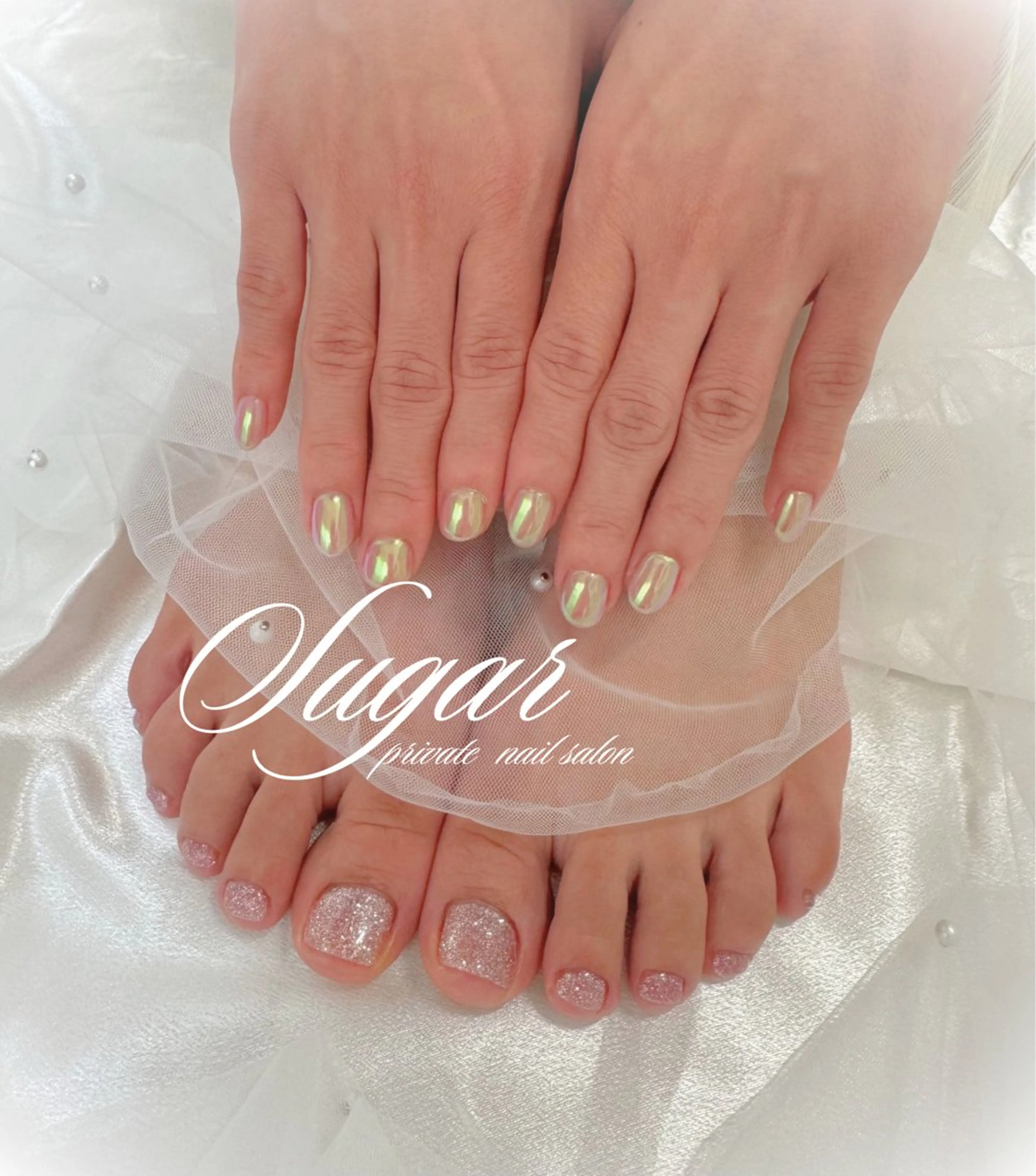 ネイル オーロラネイル フラッシュネイル ハンドネイル Nail salon Sugarのネイルデザイン