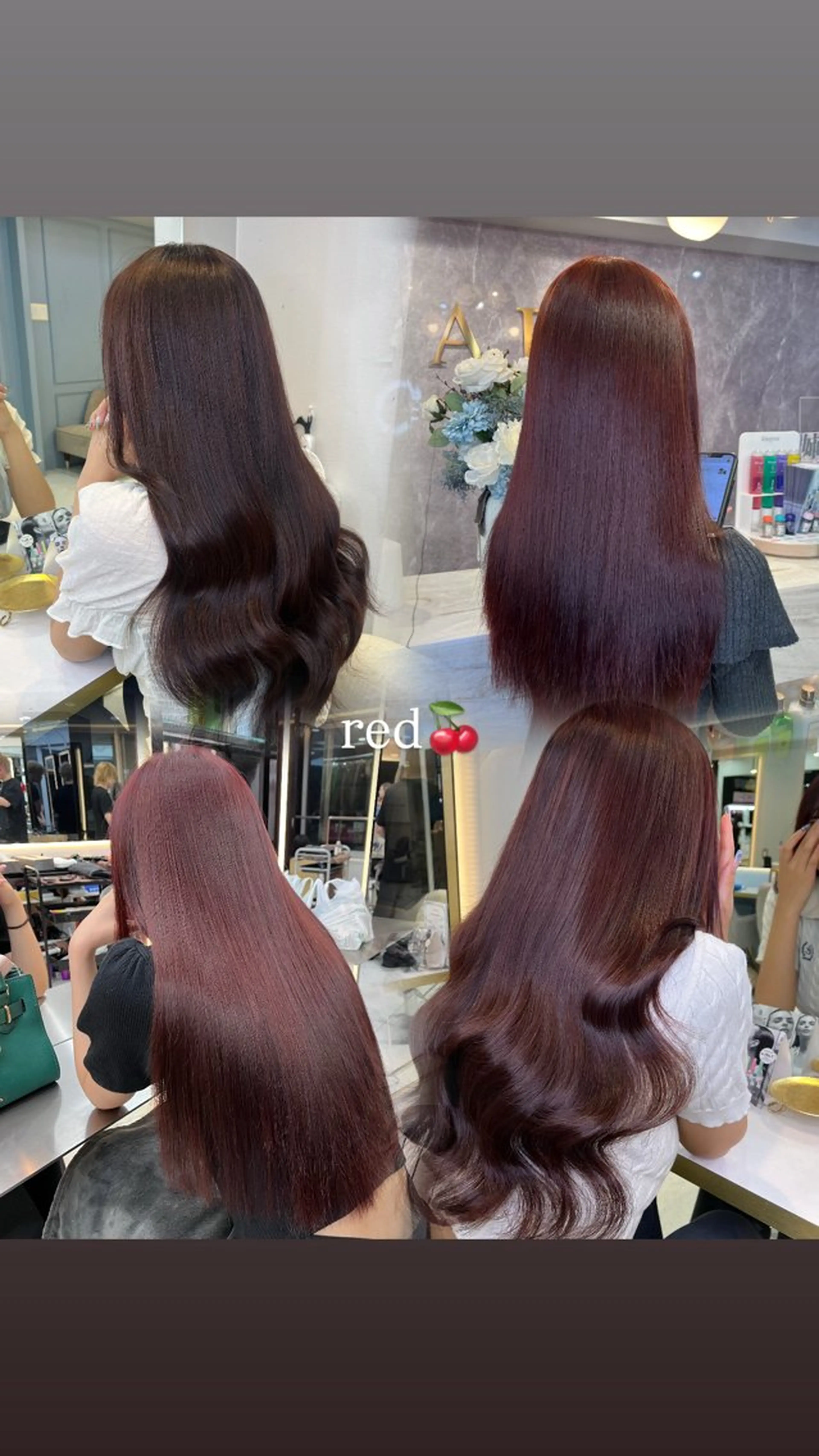 ロング カラー レッドカラー 韓国風ヘア 🪽ワンホン🪽韓国 海外系🪽陽菜🪽のヘアスタイル