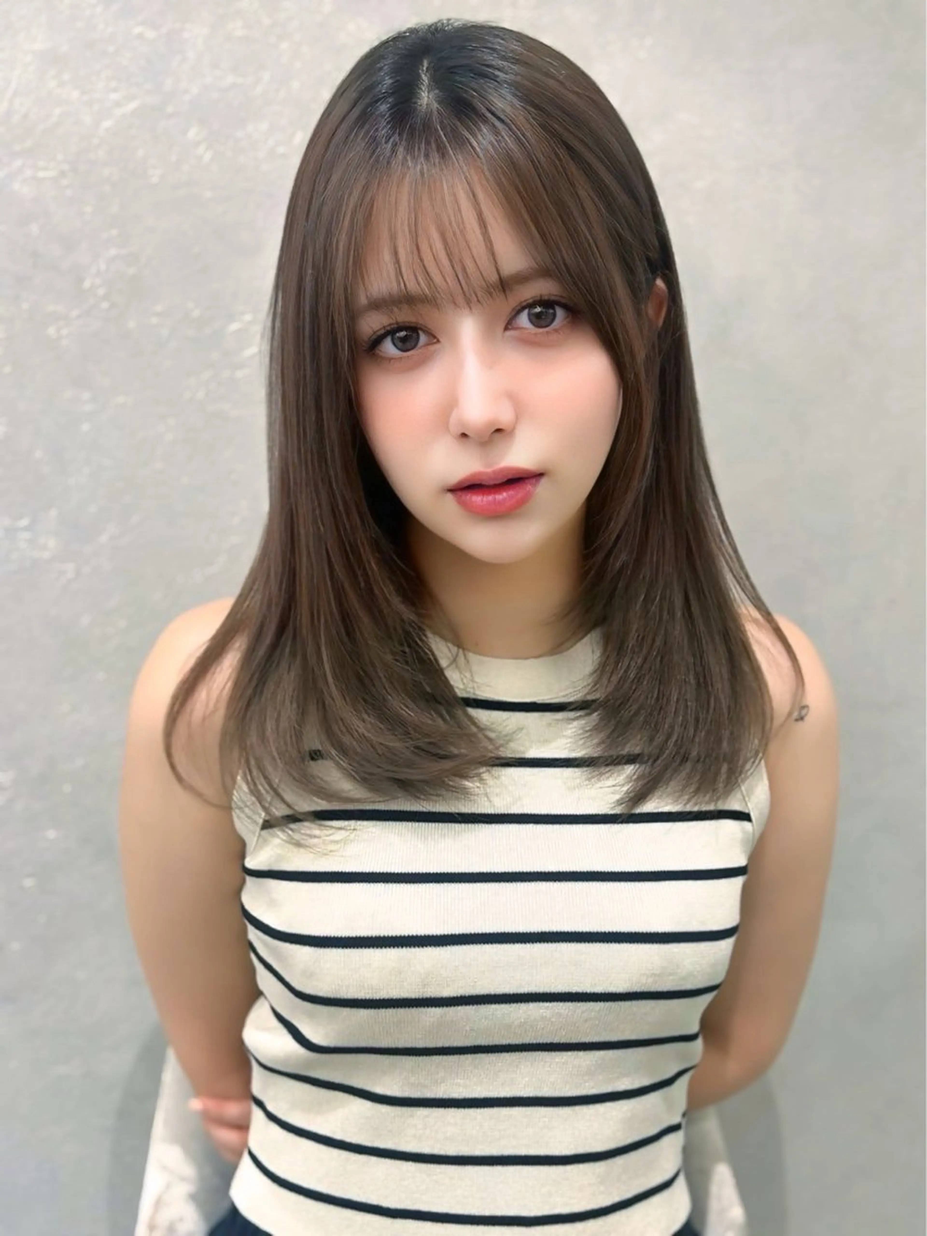 ミディアム カラー カット トリートメント 韓国ヘア×髪質改善 サロンmareのヘアスタイル