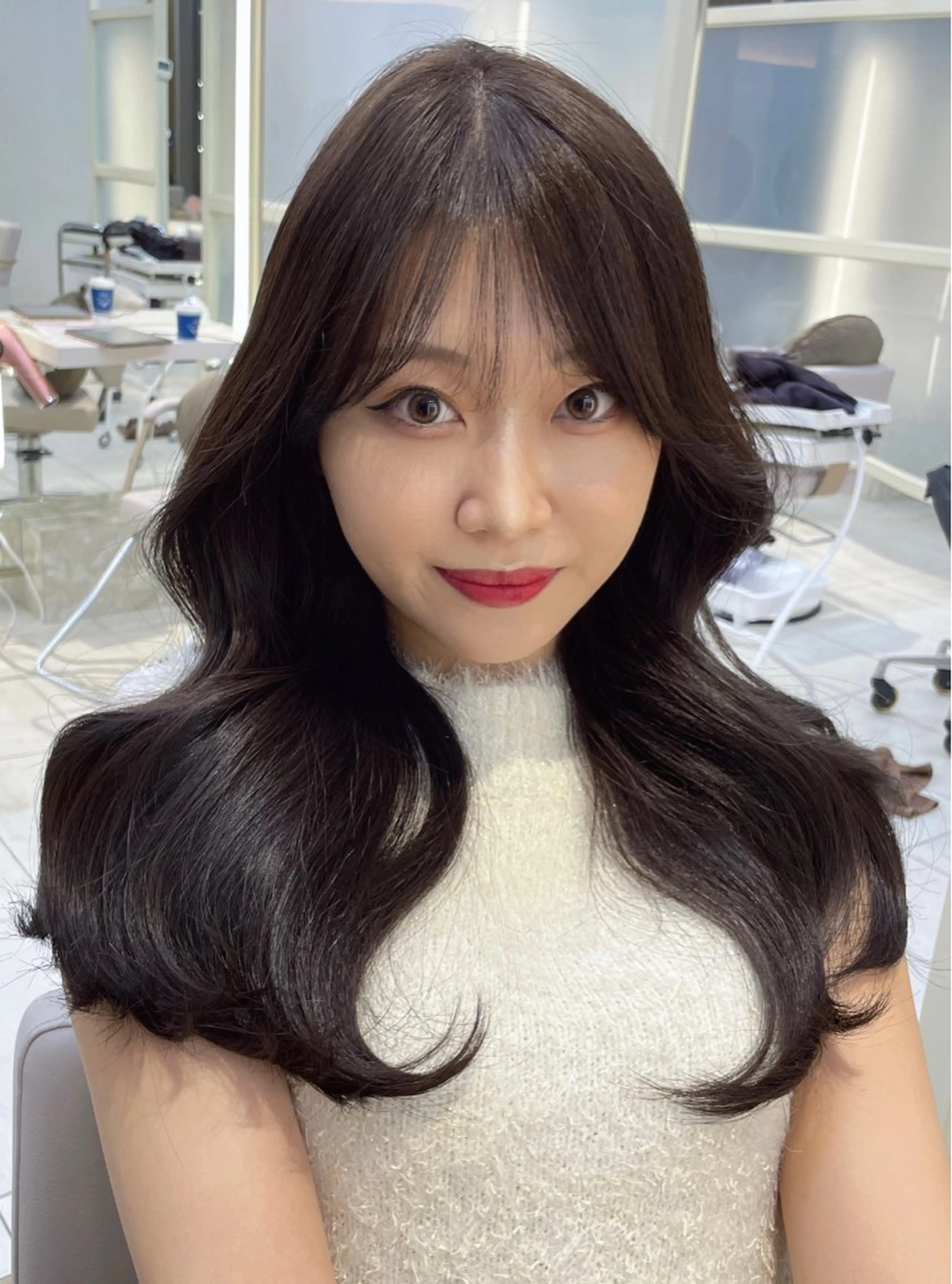 セミロング カット 顔周り特化/ 韓国ヘア/TAKUのヘアスタイル