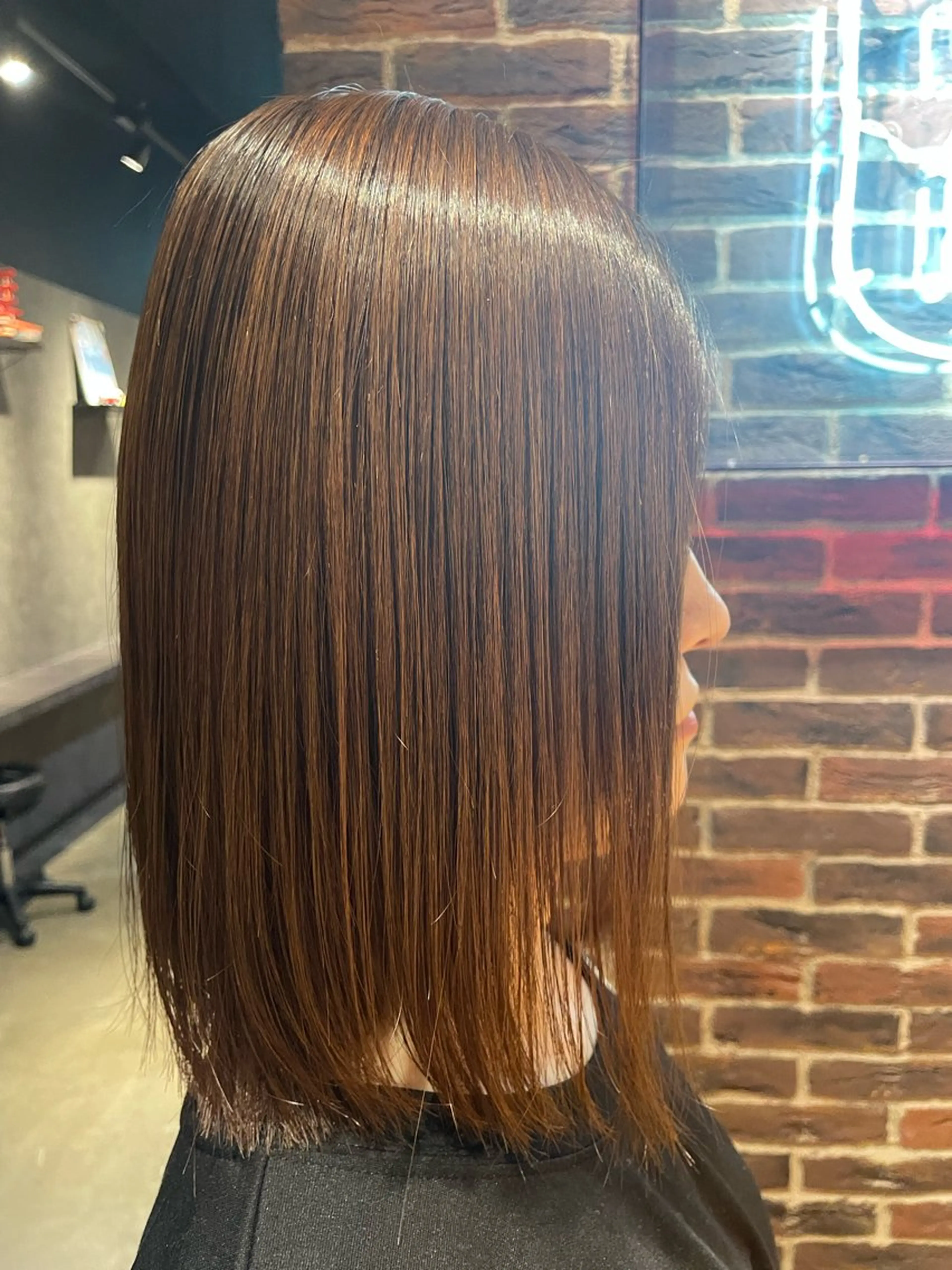 ミディアム 縮毛矯正 トリートメント Hair salon 6所属・照井 奈保子のヘアスタイル