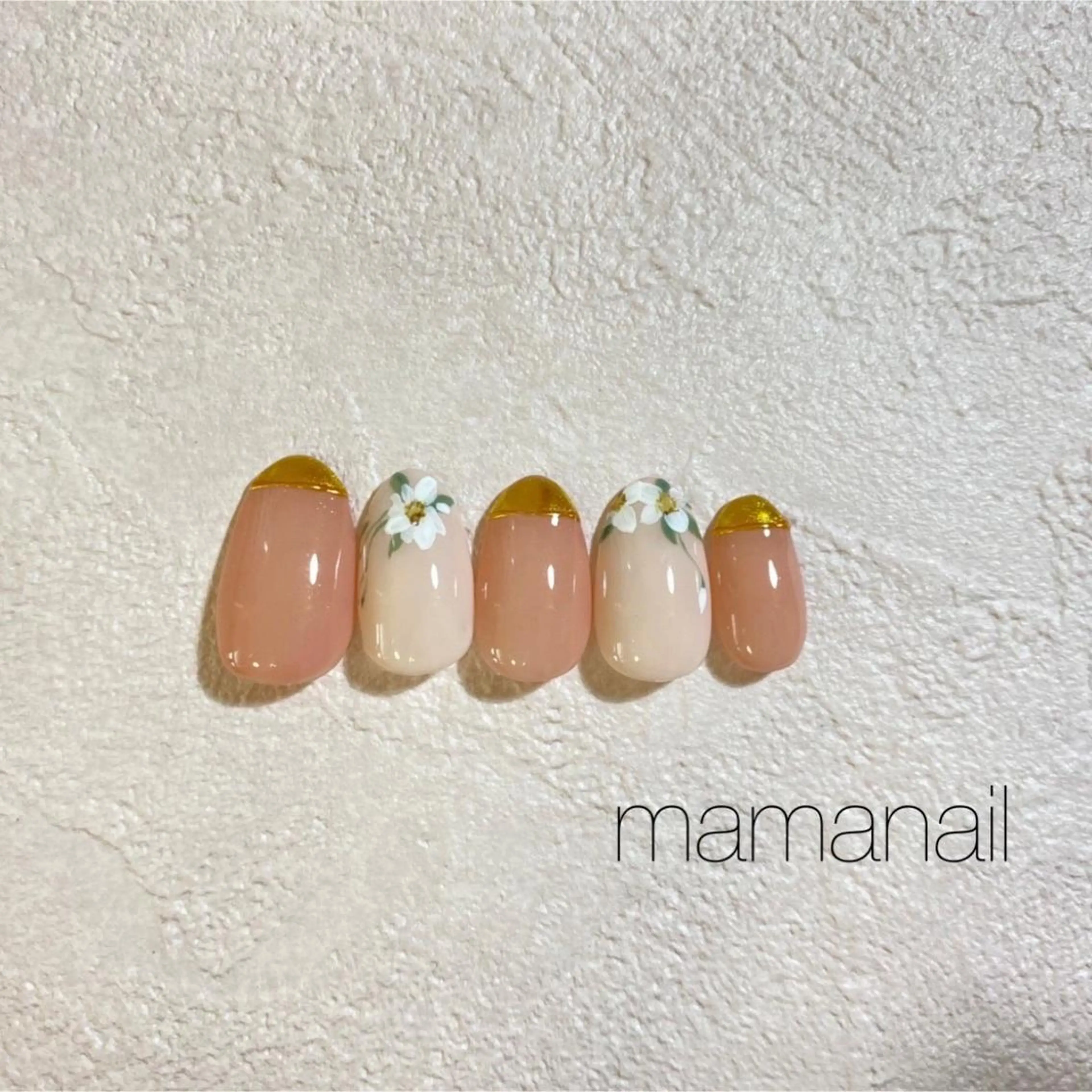 ネイル アートネイル ブルー ジェルネイル ネイルサロン mama nailのネイルデザイン